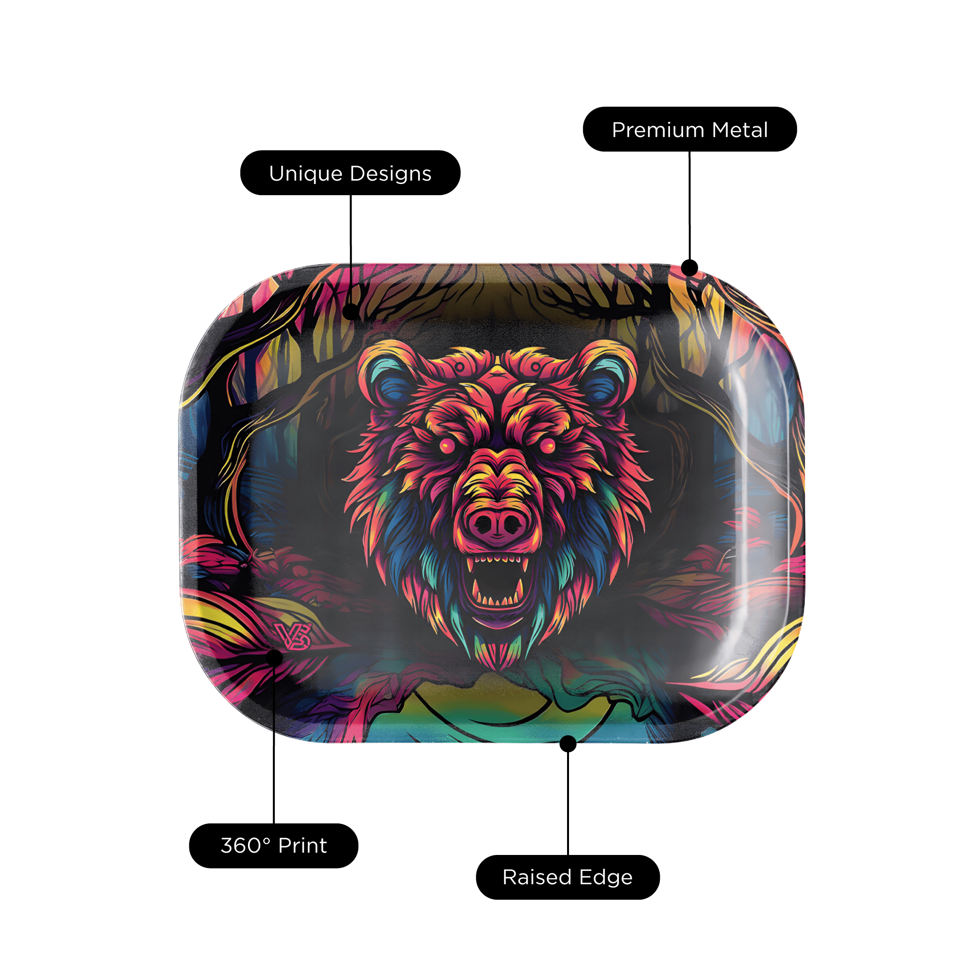 v-syndicate-metal-rollin-tray-bear-prism-drehtablett-small image 3