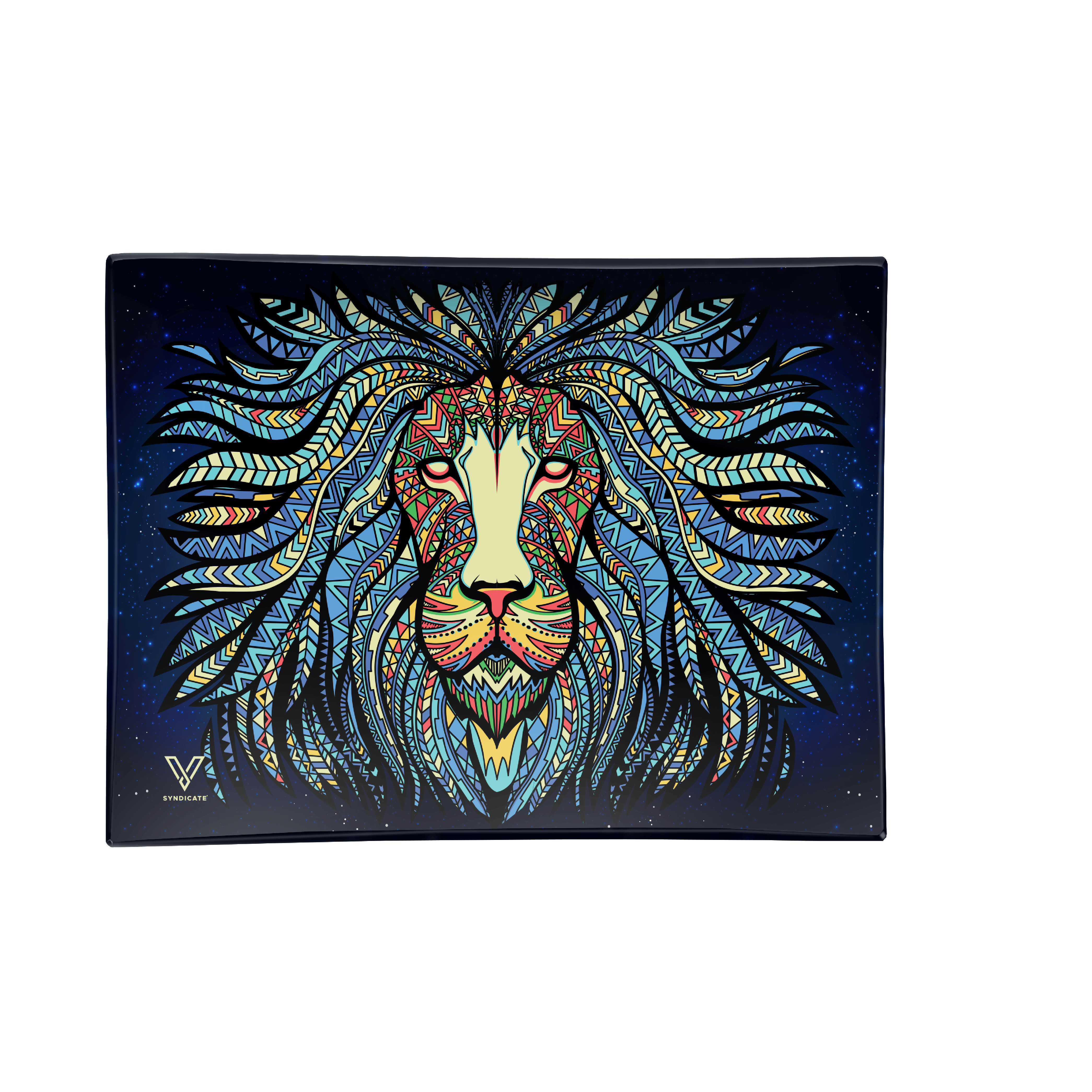 v-syndicate-glass-rollin-tray-tribal-lion-glastablett-small image 1