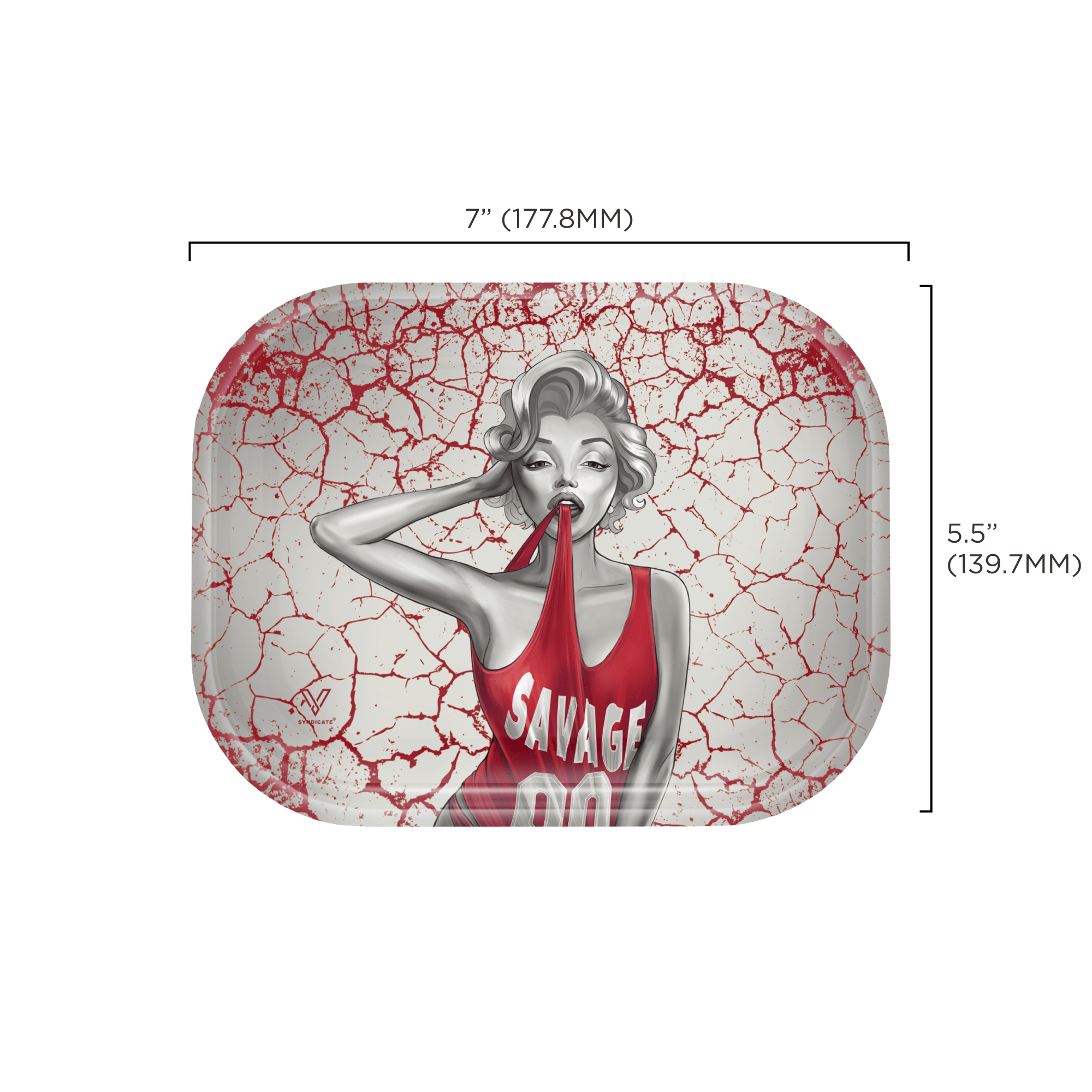 v-syndicate-metal-rollin-tray-dank-diva-drehtablett-medium-metall image 2