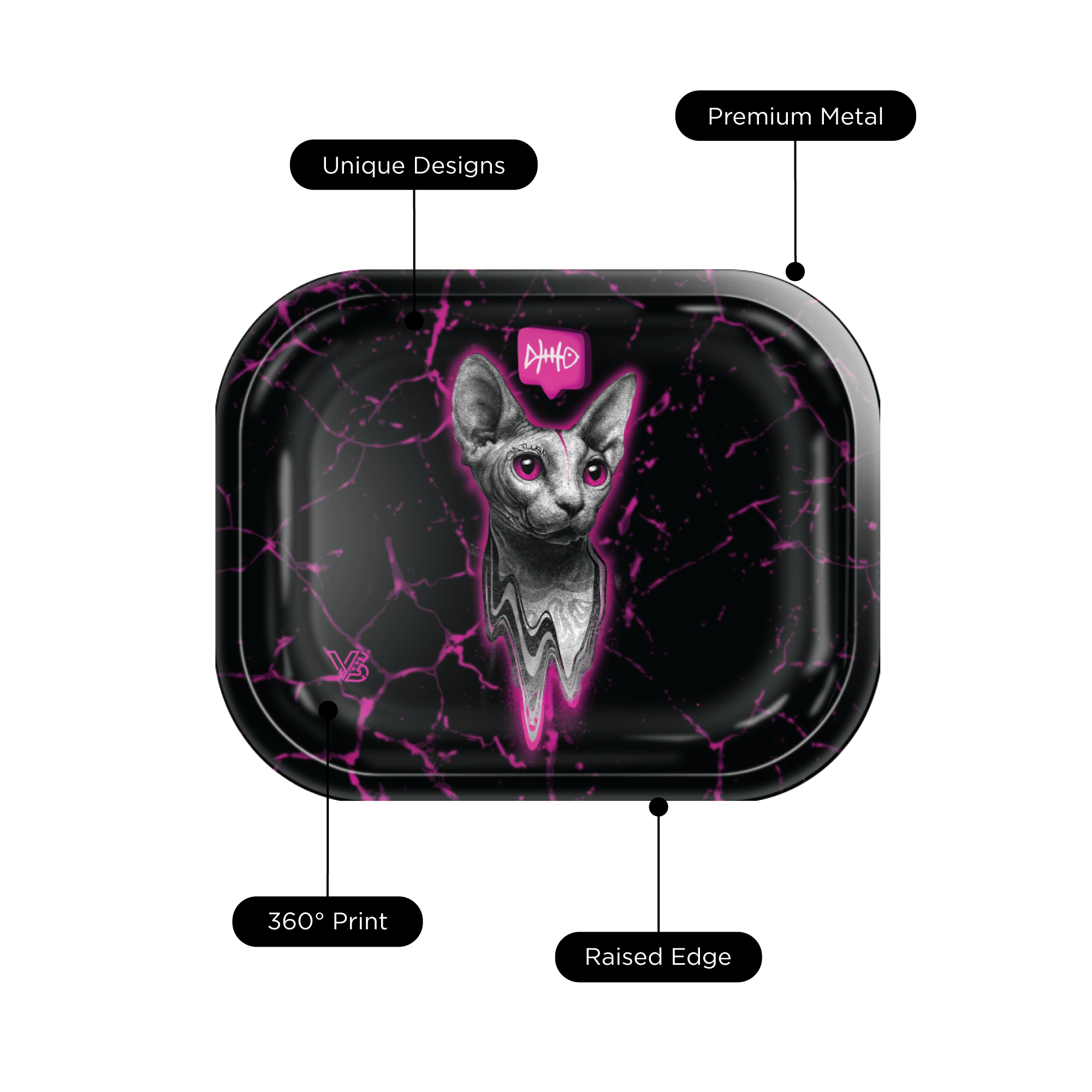 v-syndicate-metal-rollin-tray-the-stray-drehtablett-small image 3