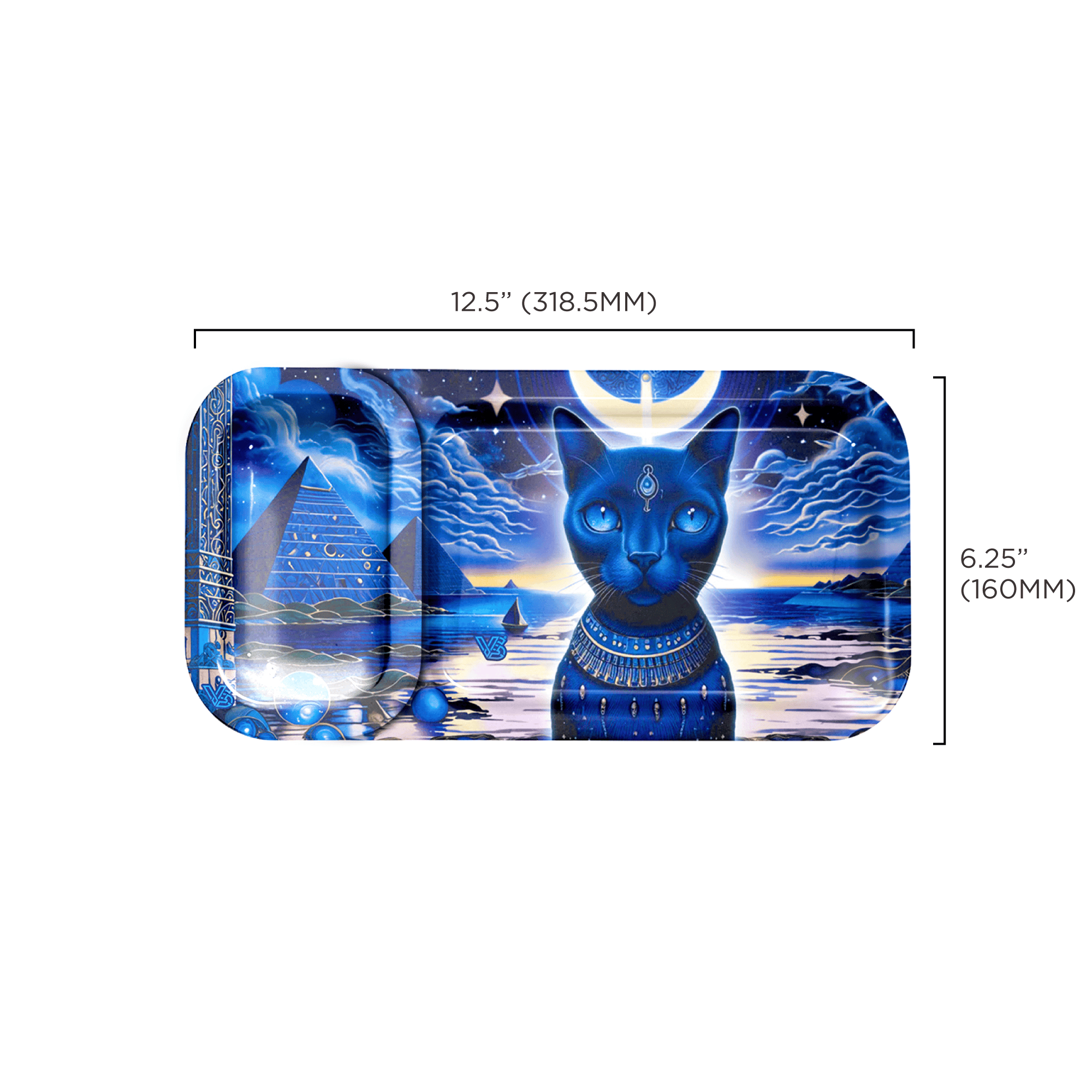 v-syndicate-duotray-feline-pharaoh-rolling-tray-2-in-1 image 3
