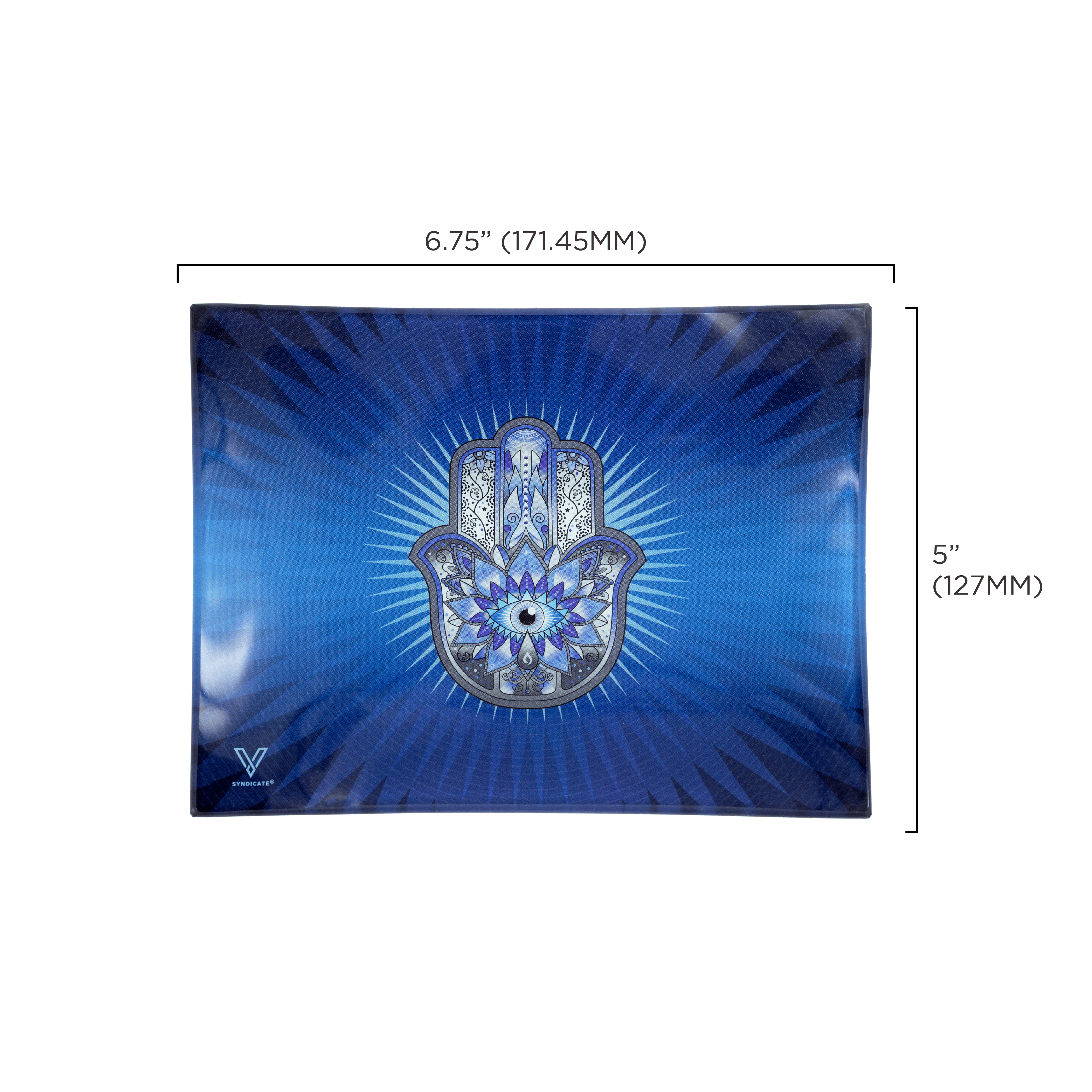 v-syndicate-glass-rollin-tray-hamsa-blue-glastablett-medium image 3