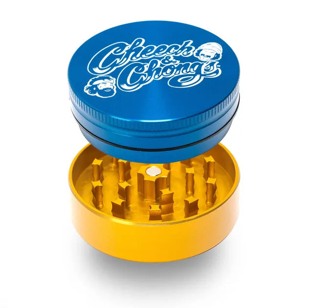 cheech-chong-alu-grinder-2-teilig-medium-blau-gold-kr-uterm-hle image 1