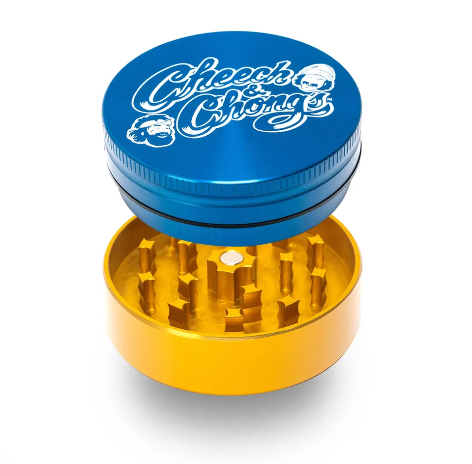 cheech-chong-alu-grinder-2-teilig-medium-blau-gold-kr-uterm-hle image 1