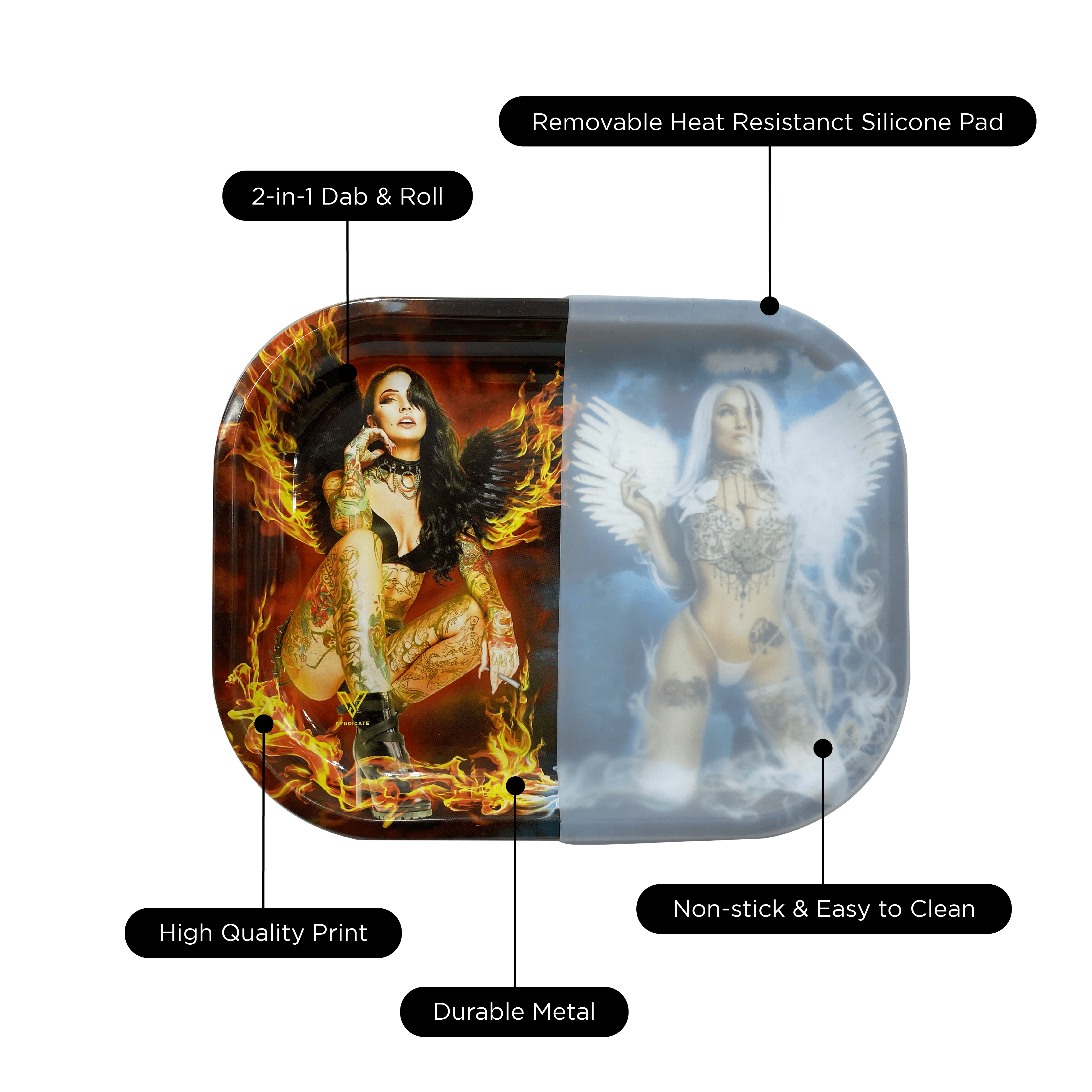 v-syndicate-hybrid-rollin-tray-devil-vs-angel-drehtablett-small-silikonmatte image 4