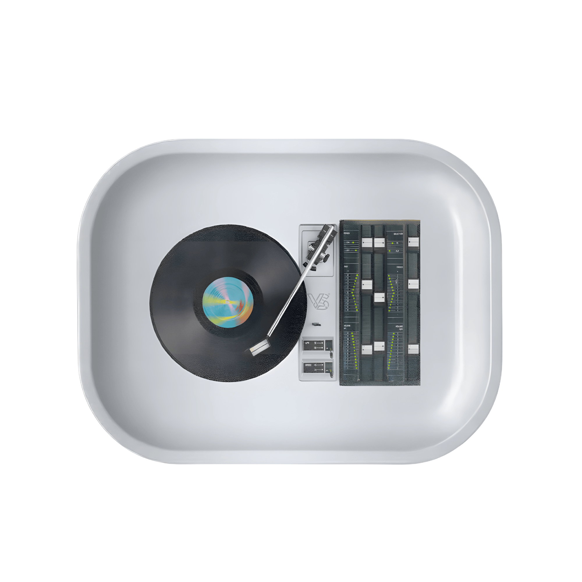v-syndicate-metal-rollin-tray-record-player-small-drehtablett image 1