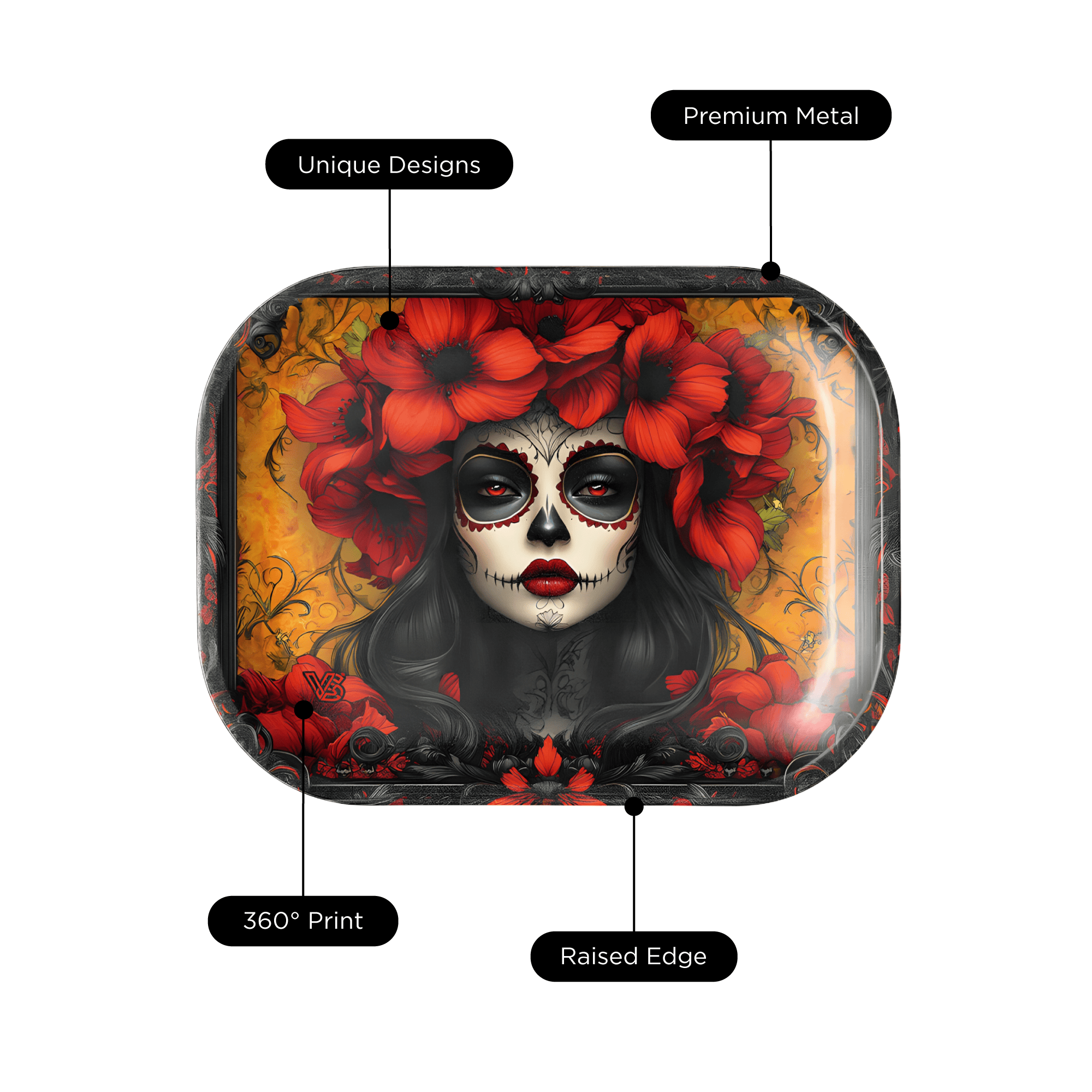 v-syndicate-metal-rollin-tray-calavera-small-drehtablett-metall image 3