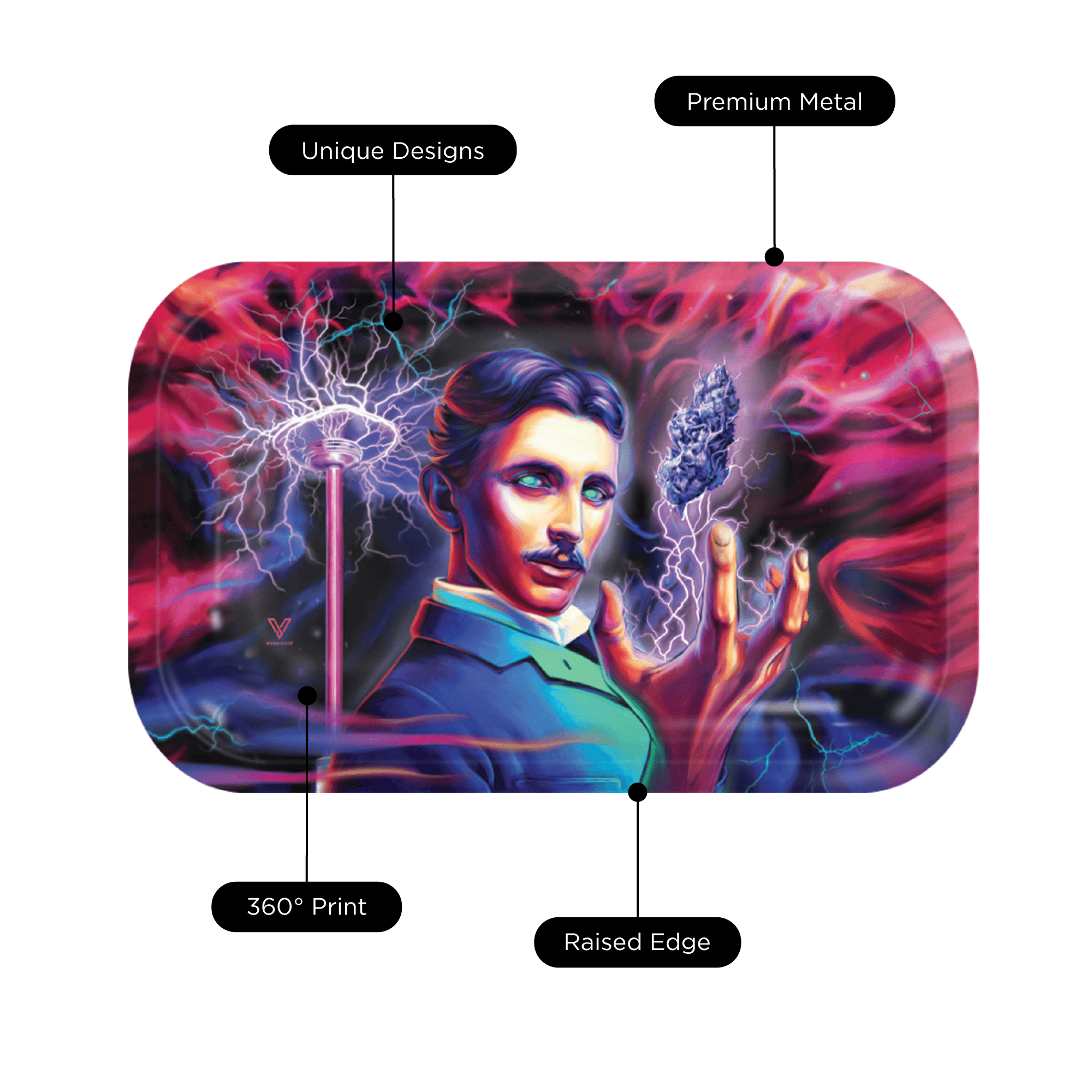 v-syndicate-metal-rollin-tray-high-voltage-drehtablett-small image 6