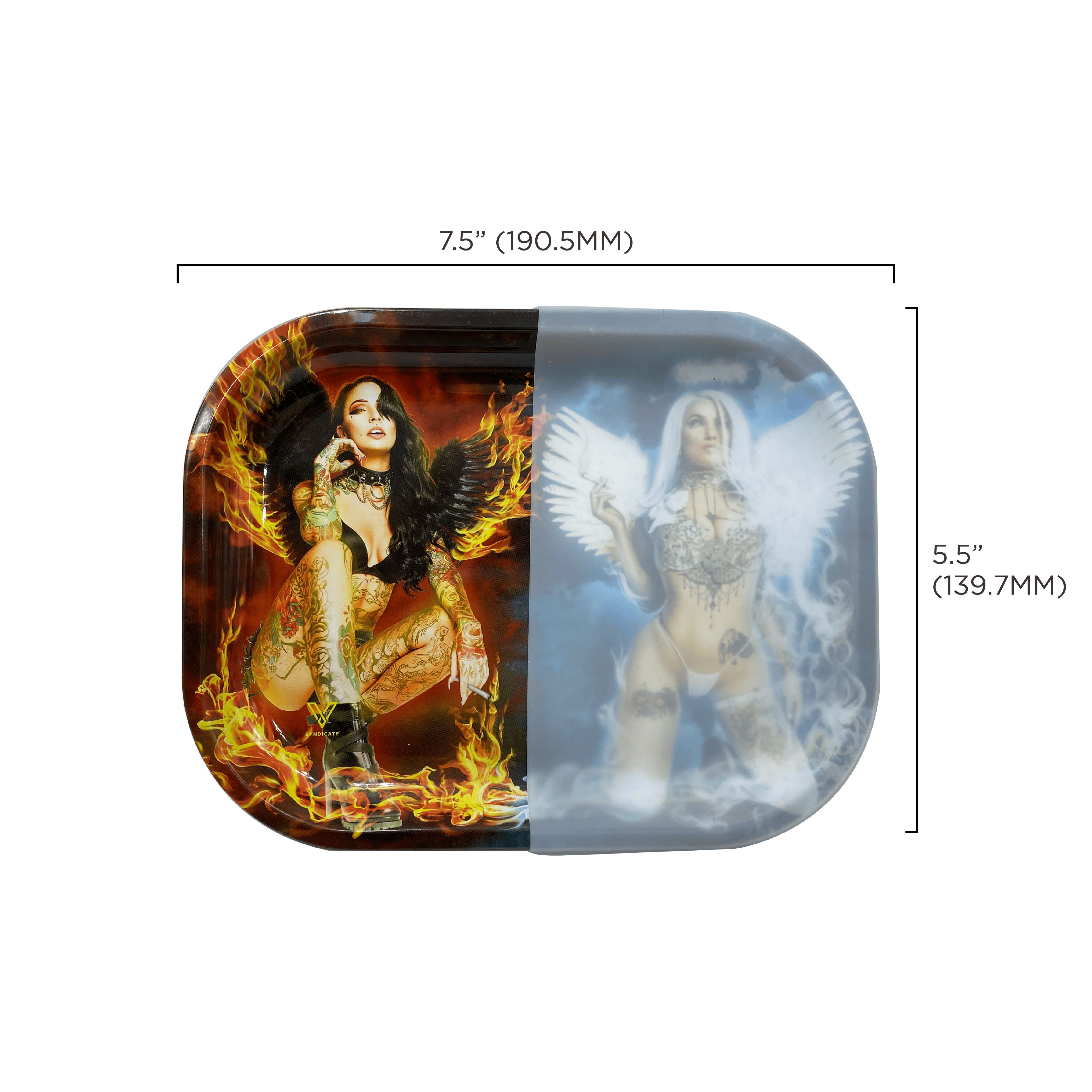 v-syndicate-hybrid-rollin-tray-devil-vs-angel-drehtablett-small-silikonmatte image 3