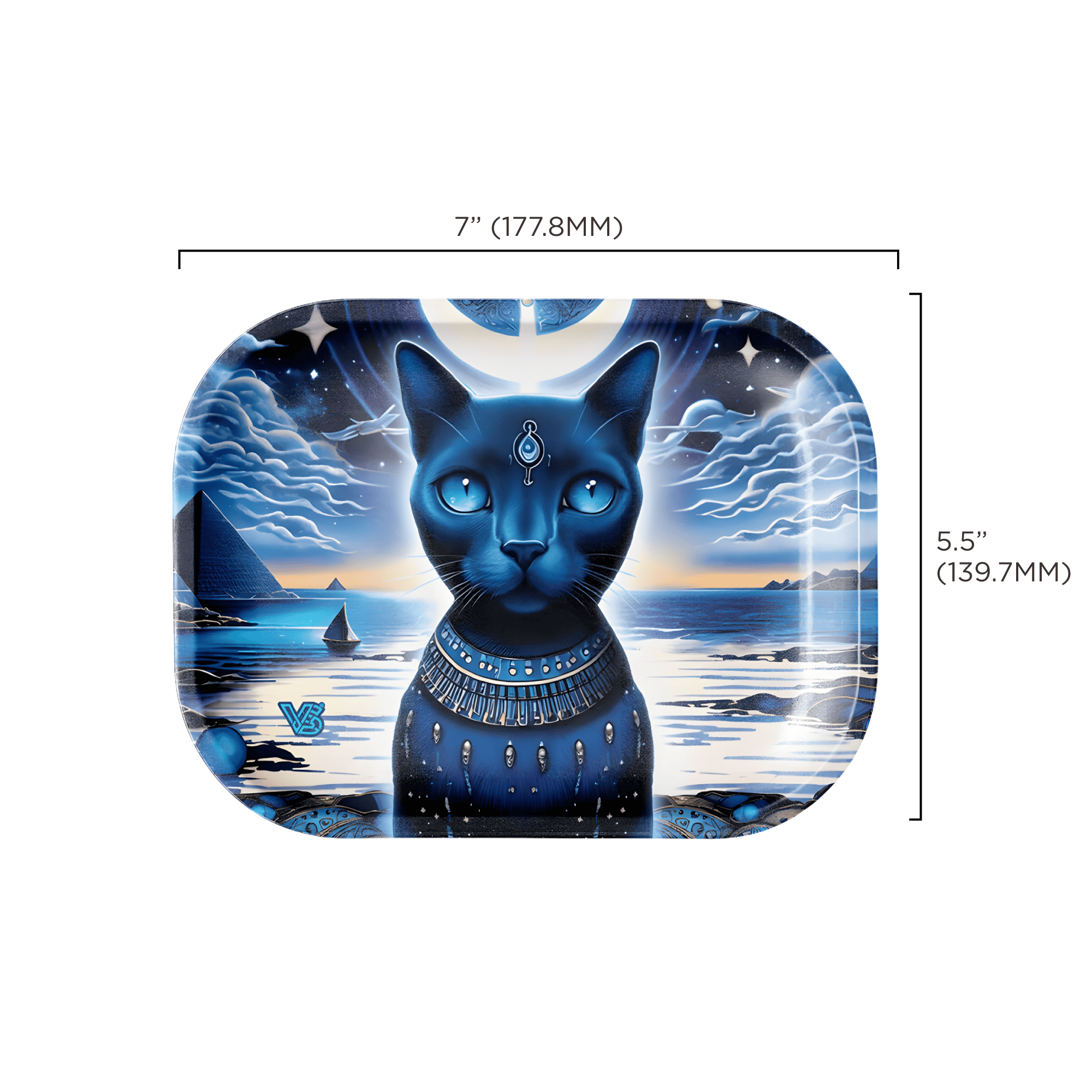 v-syndicate-metal-rollin-tray-feline-pharaoh-drehtablett-small image 2