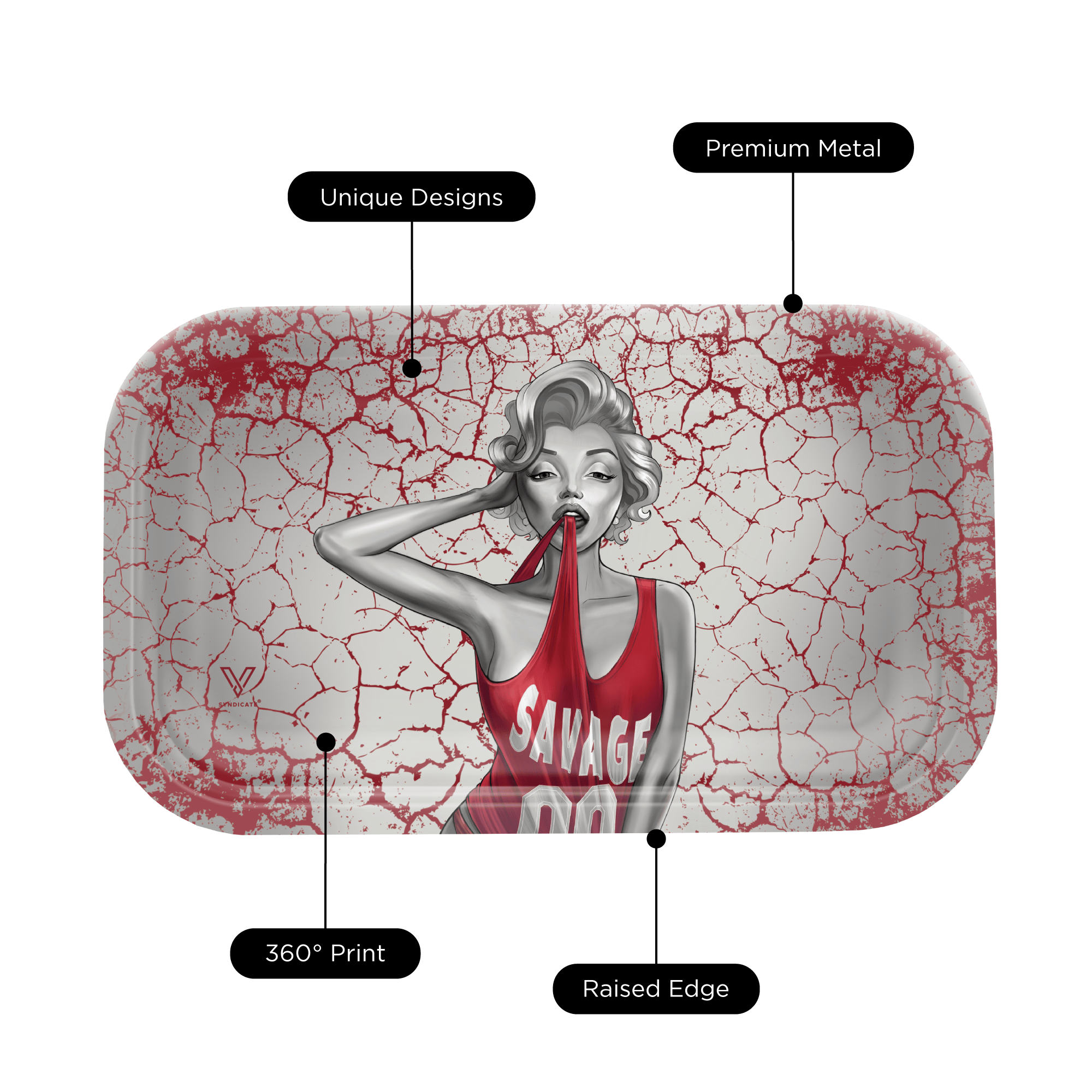 v-syndicate-metal-rollin-tray-dank-diva-drehtablett-medium-metall image 6