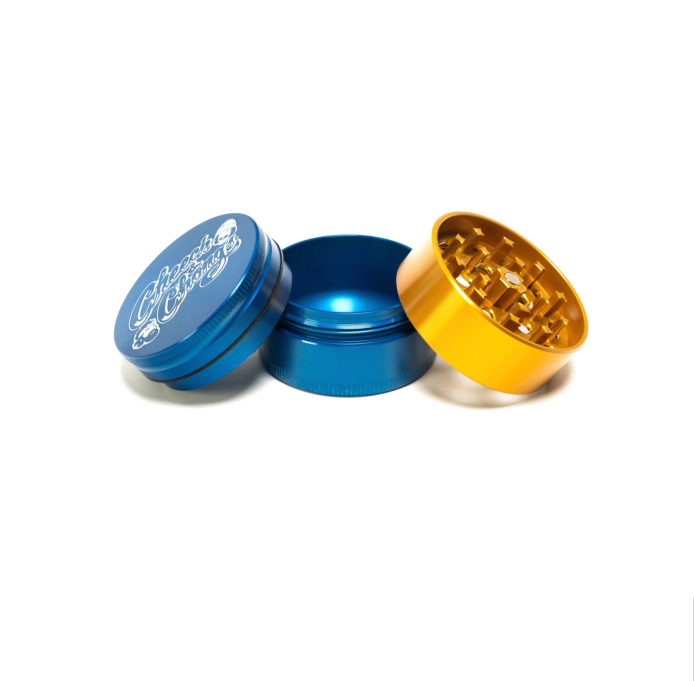 santa-cruz-shredder-cheech-chong-grinder-3-teilig-medium-blau-gold image 2