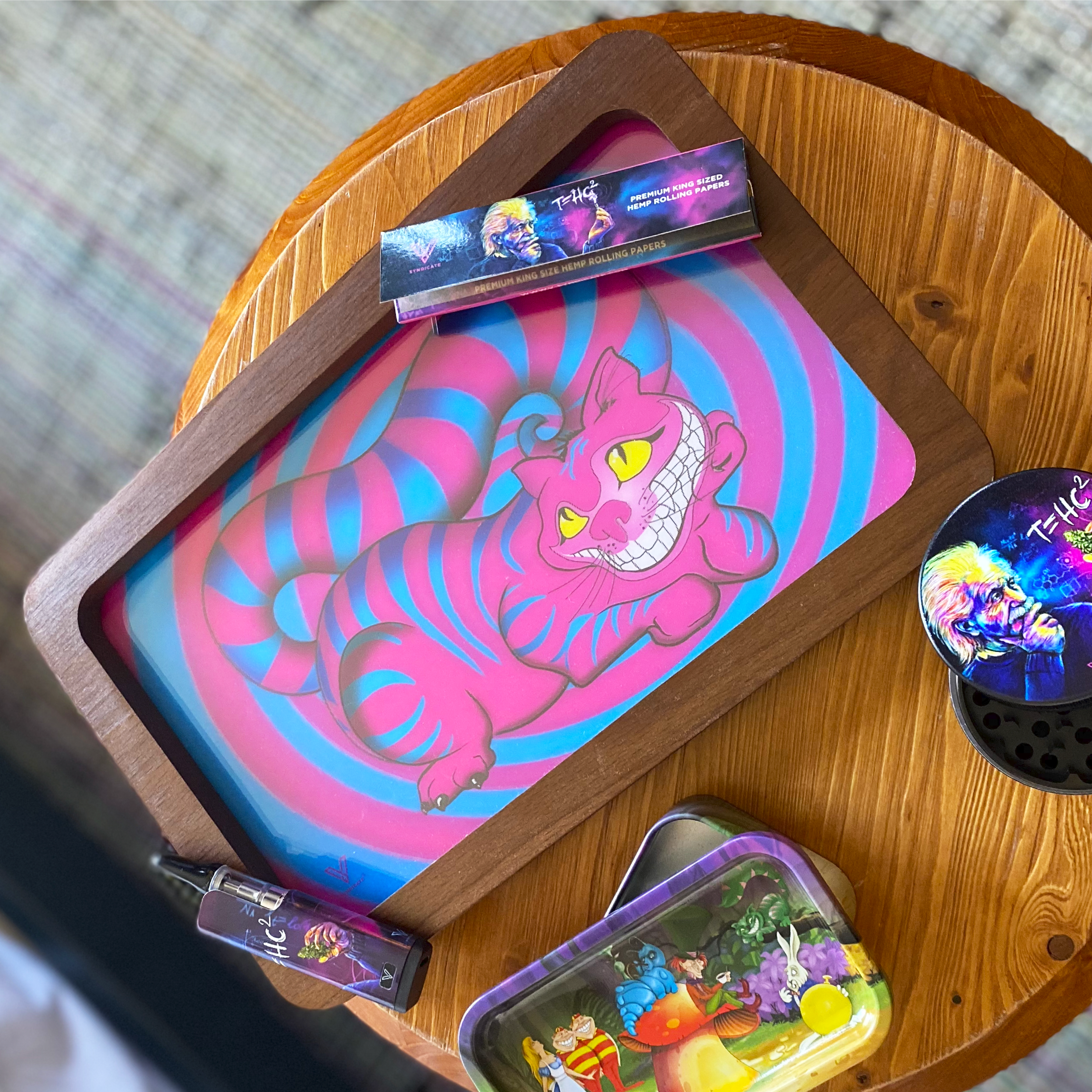 v-syndicate-3d-hd-wood-tray-dalirious-drehtablett-klein-holz-3d image 8