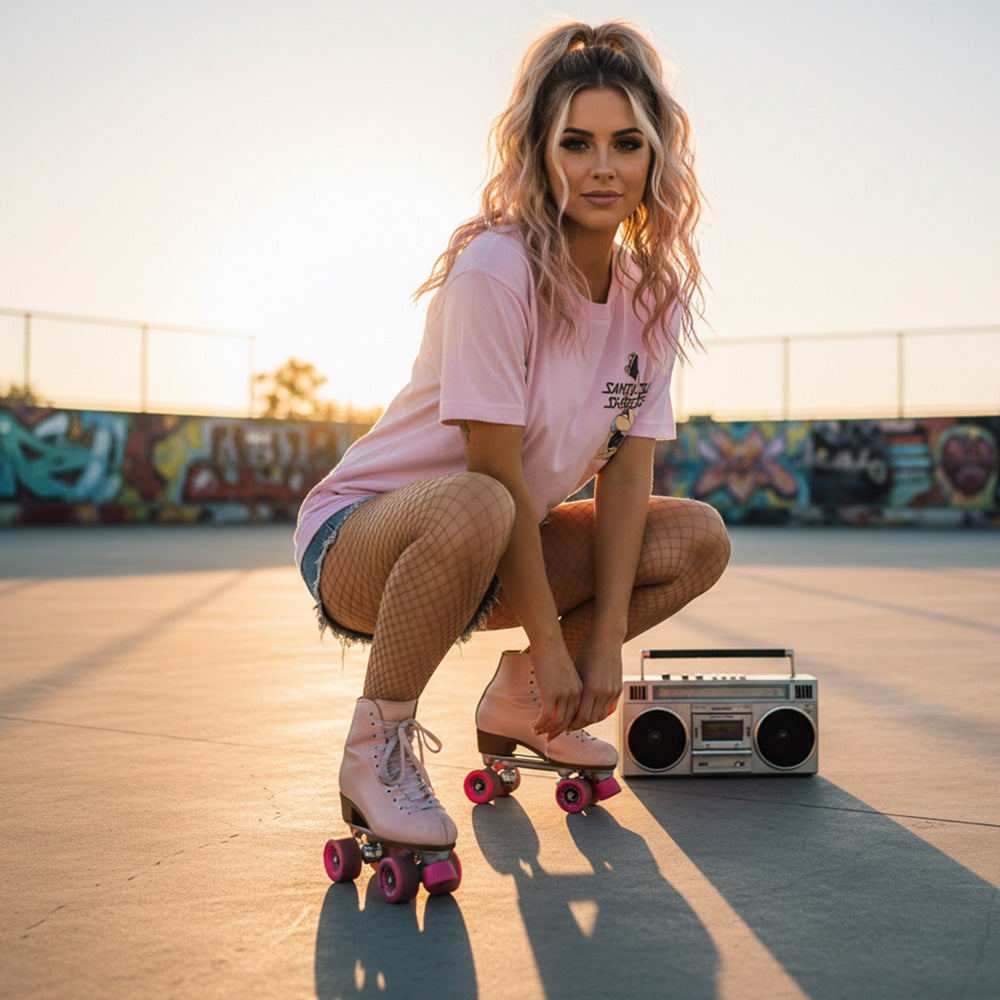 santa-cruz-shredder-roller-girl-t-shirt-damen-rosa-leicht image 3