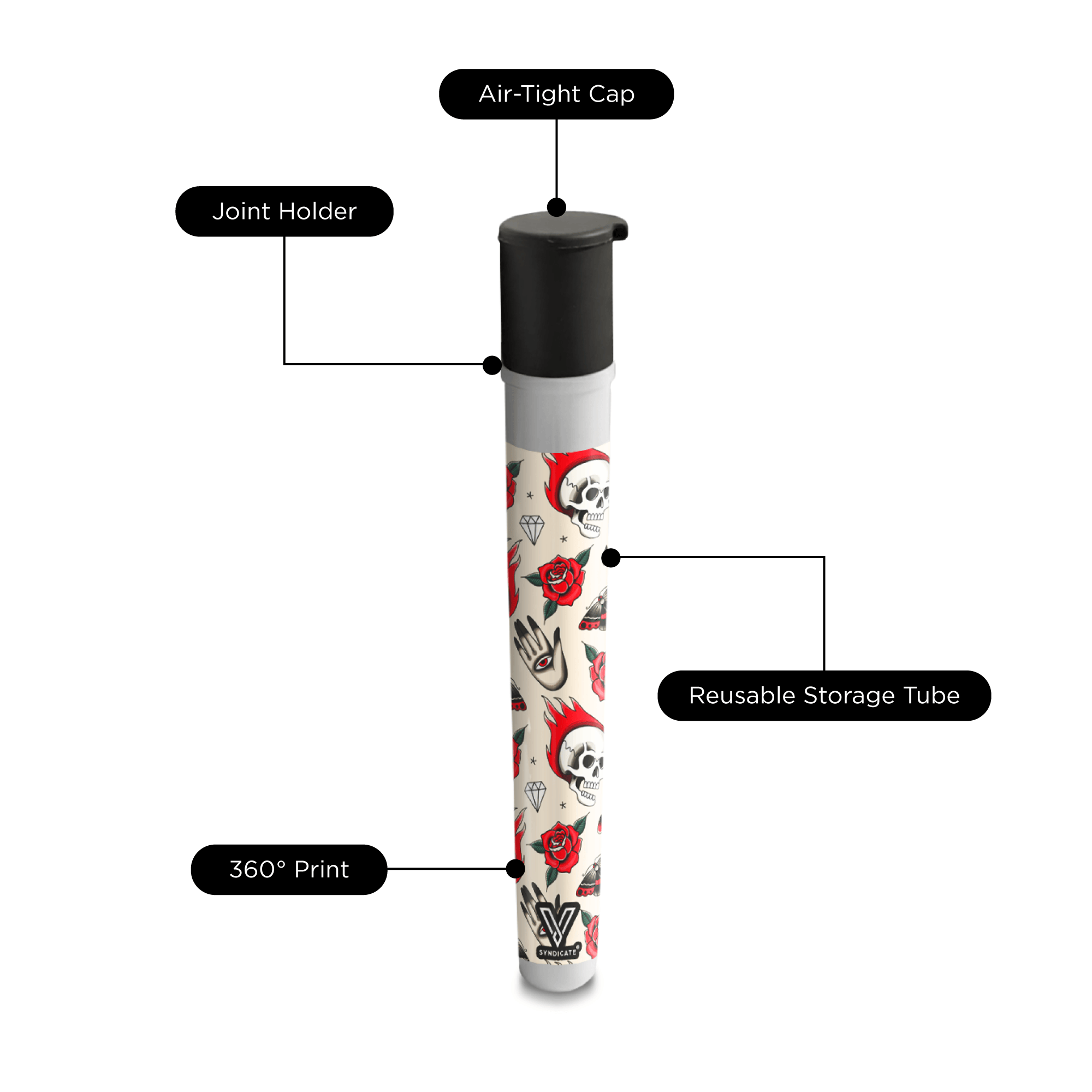 v-syndicate-stash-cap-tattoo-joint-h-lle-tube-wasserdicht image 2
