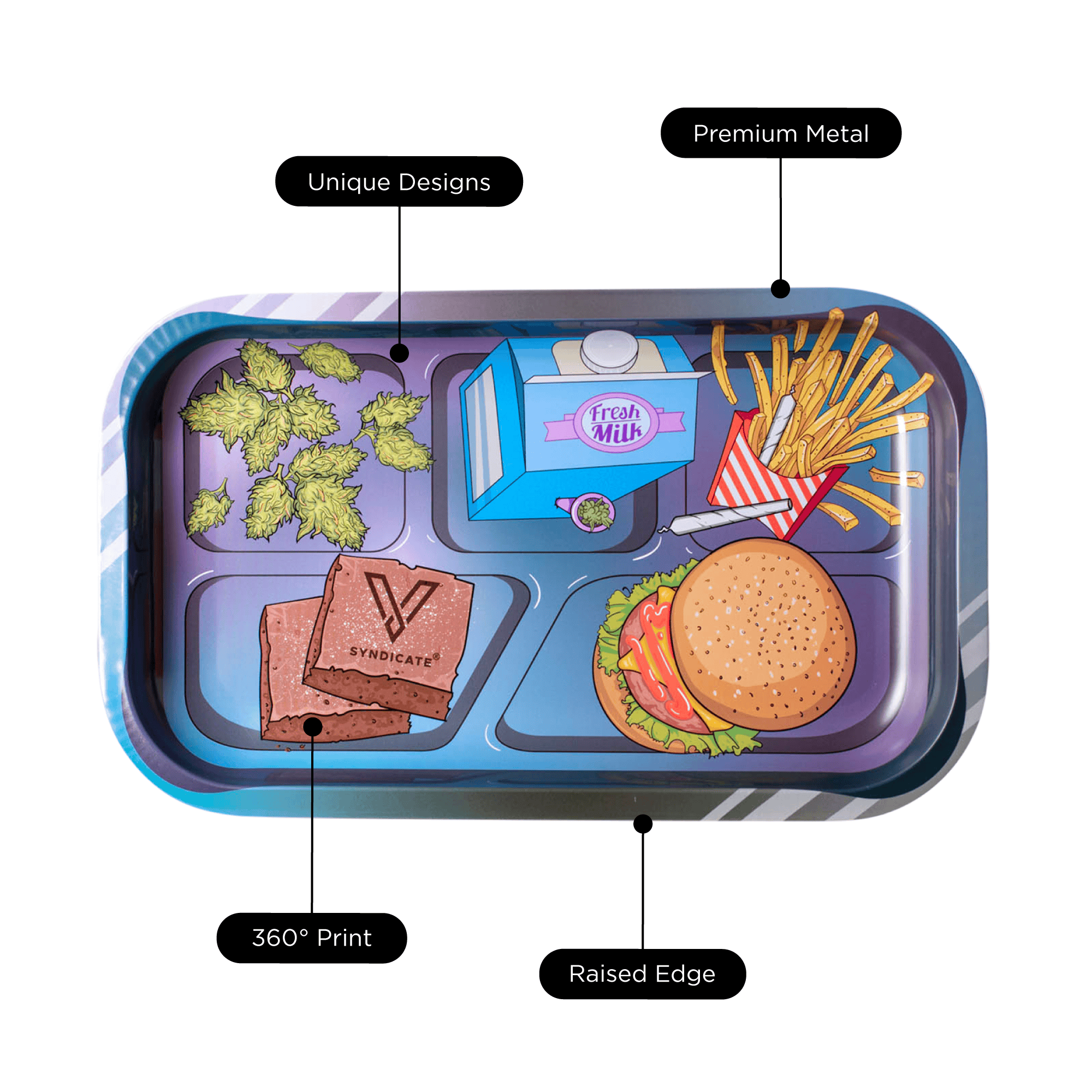 v-syndicate-metal-rollin-tray-munch-time-drehtablett-medium image 7