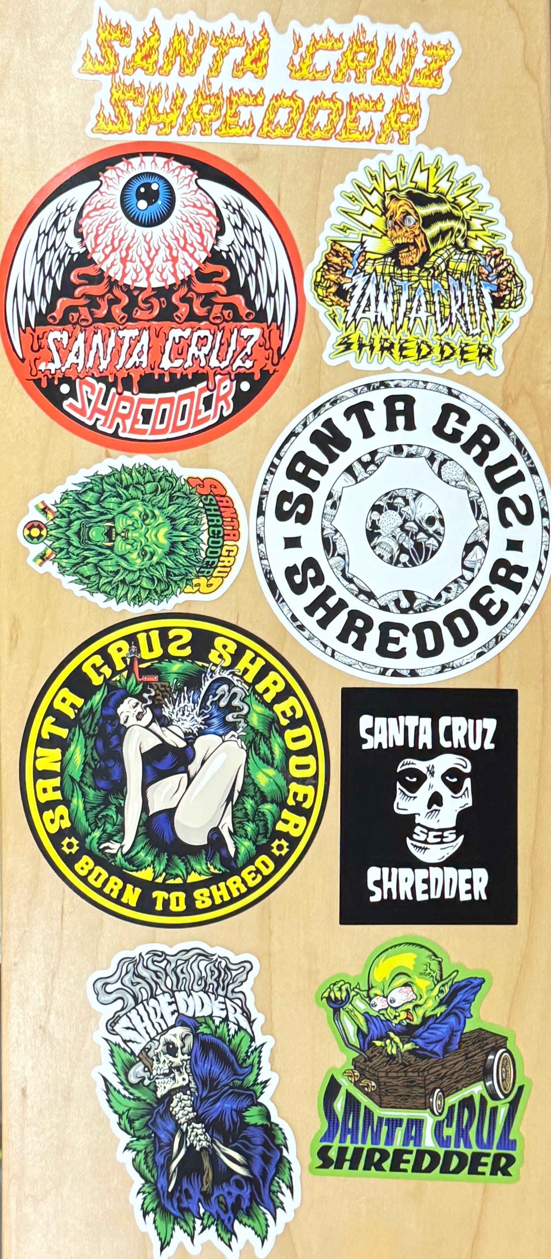 santa-cruz-shredder-signature-sticker-pack-aufkleber-9-st-ck image 1
