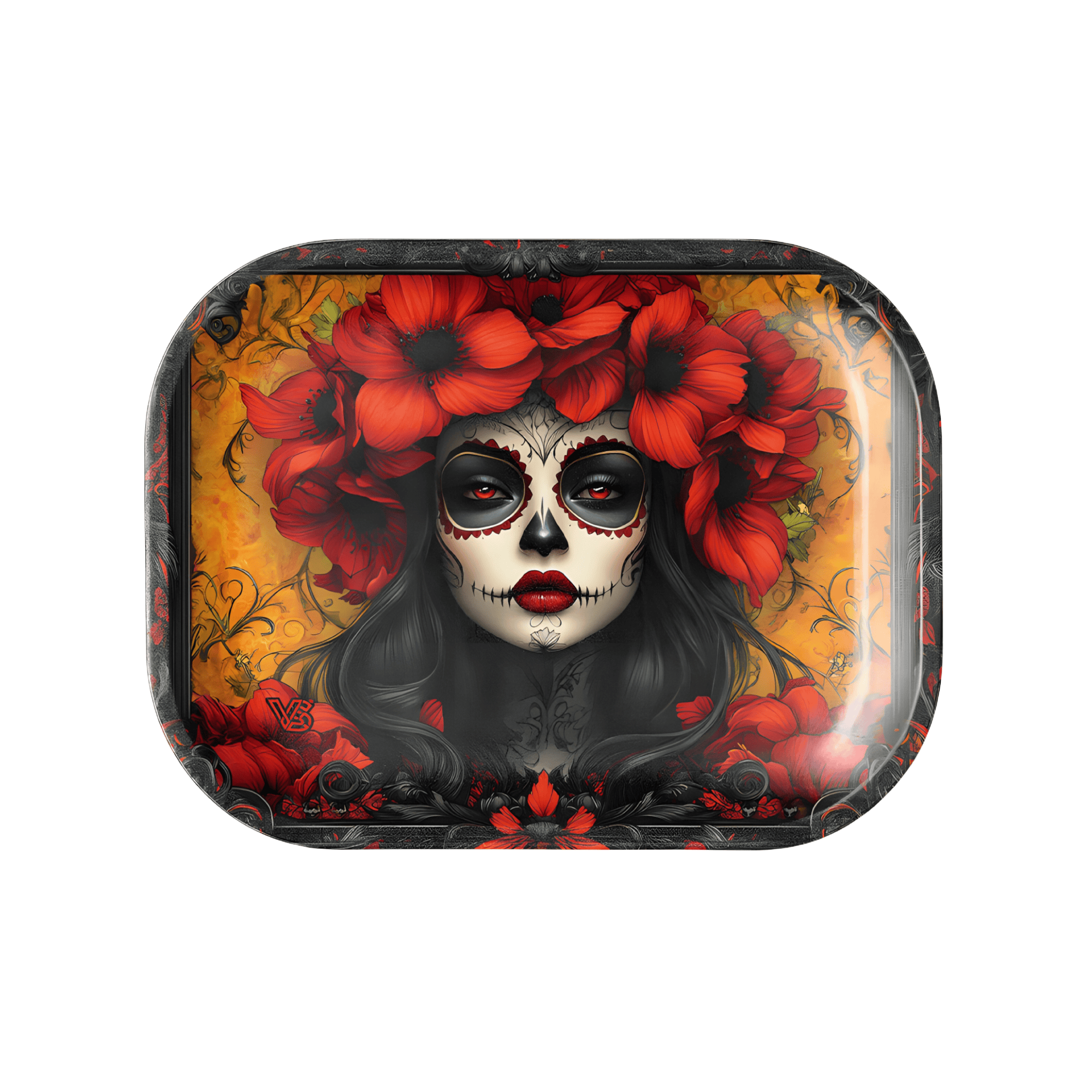 v-syndicate-metal-rollin-tray-calavera-small-drehtablett-metall image 1