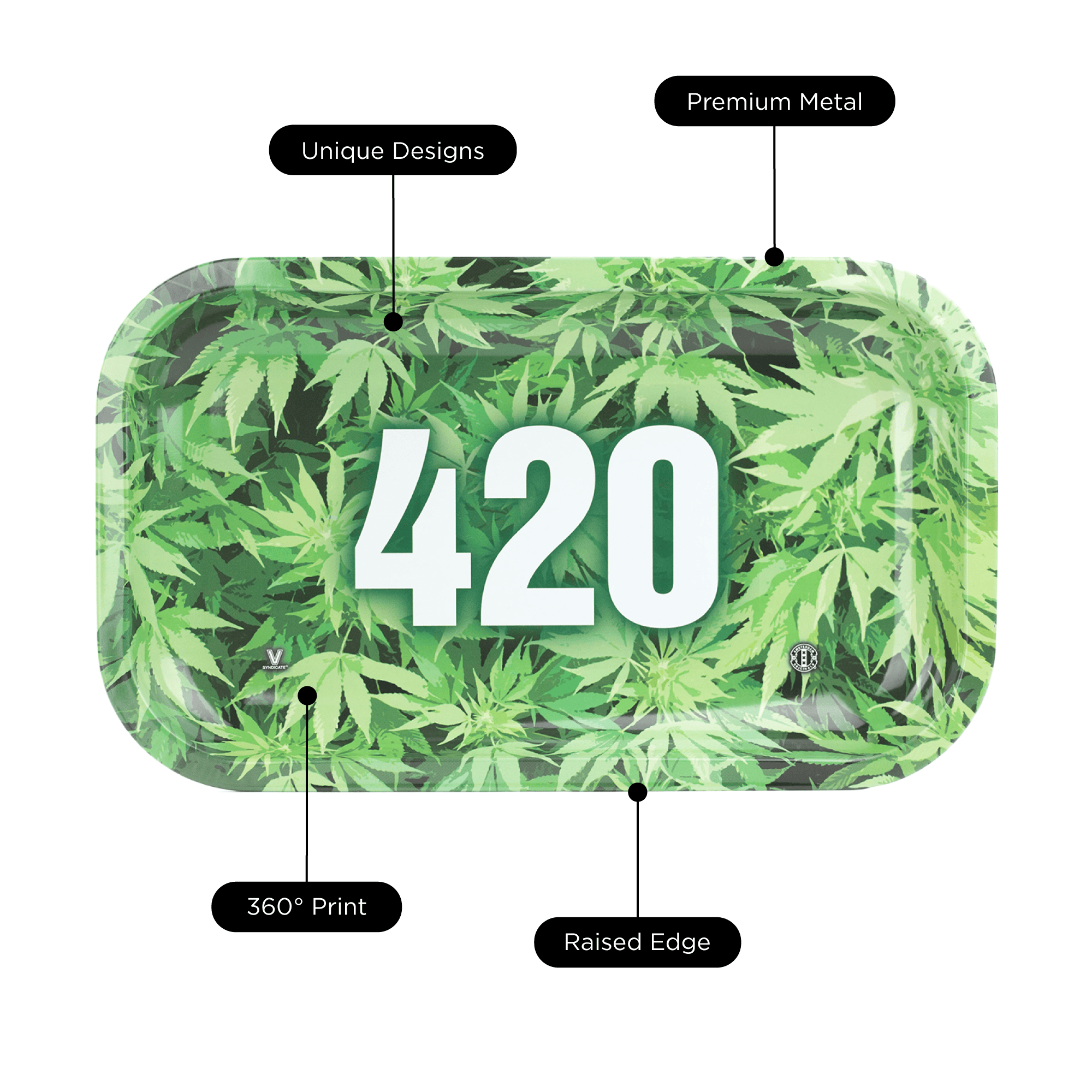 v-syndicate-metal-rollin-tray-420-green-drehtablett-small-metall image 7