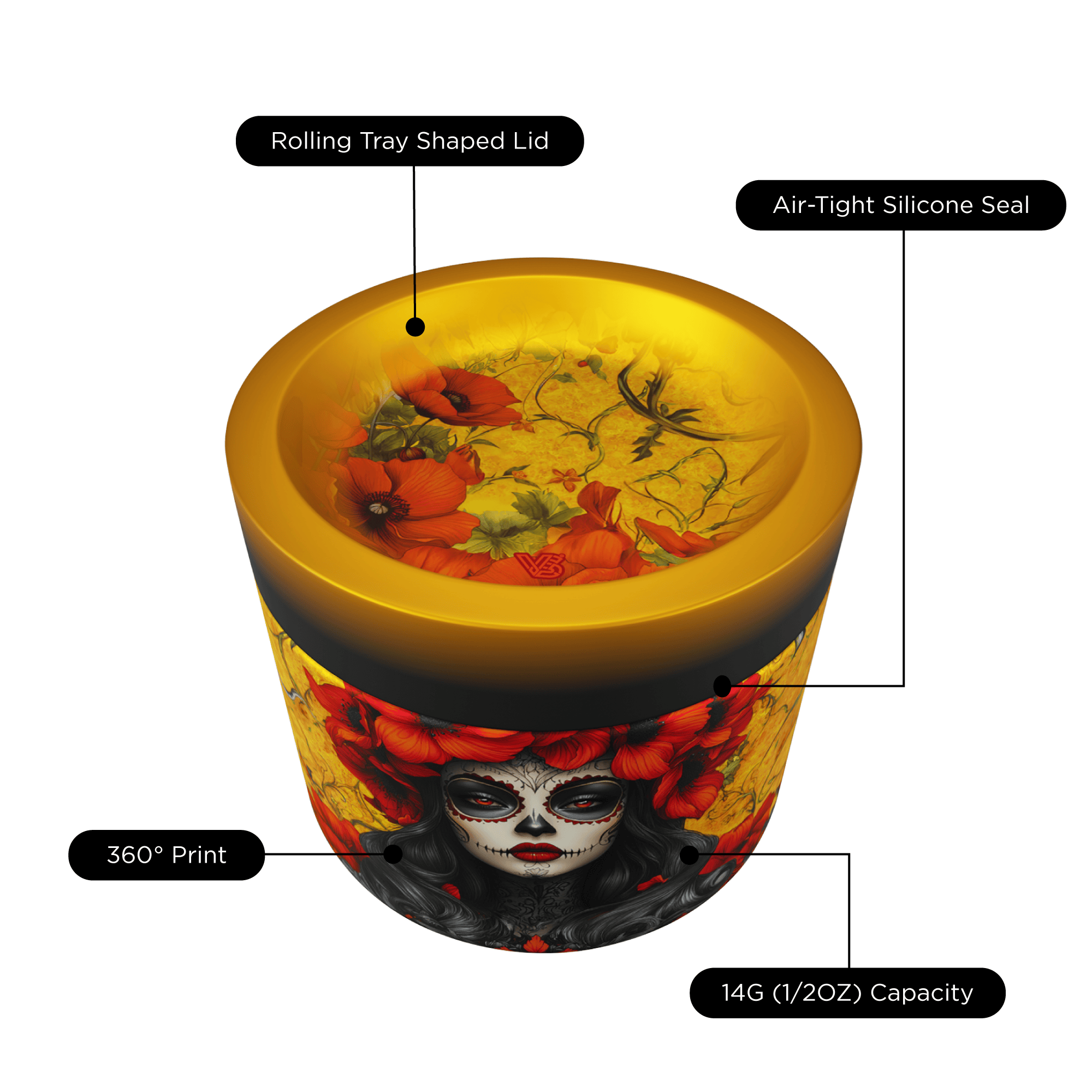 v-syndicate-syndicase-360-aufbewahrungsbox-calavera-mit-drehtablett image 6