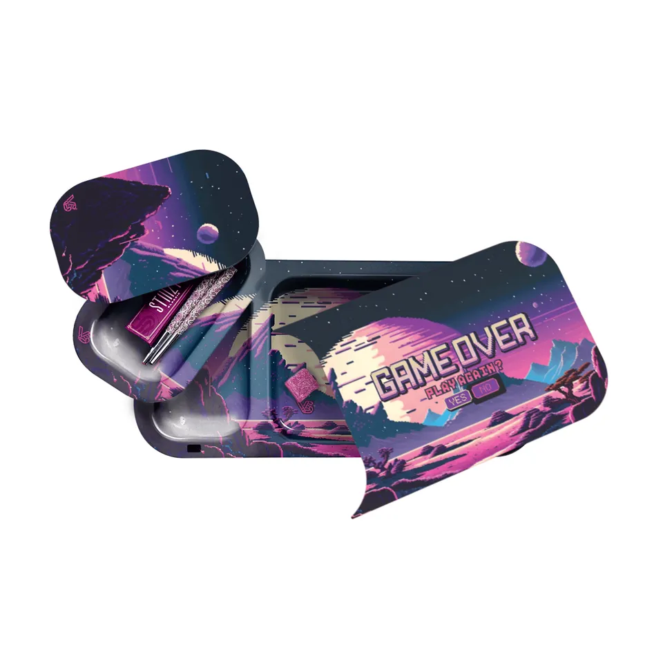 v-syndicate-duotray-game-over-drehtablett-mit-aschenbecher-magnetdeckel image 1