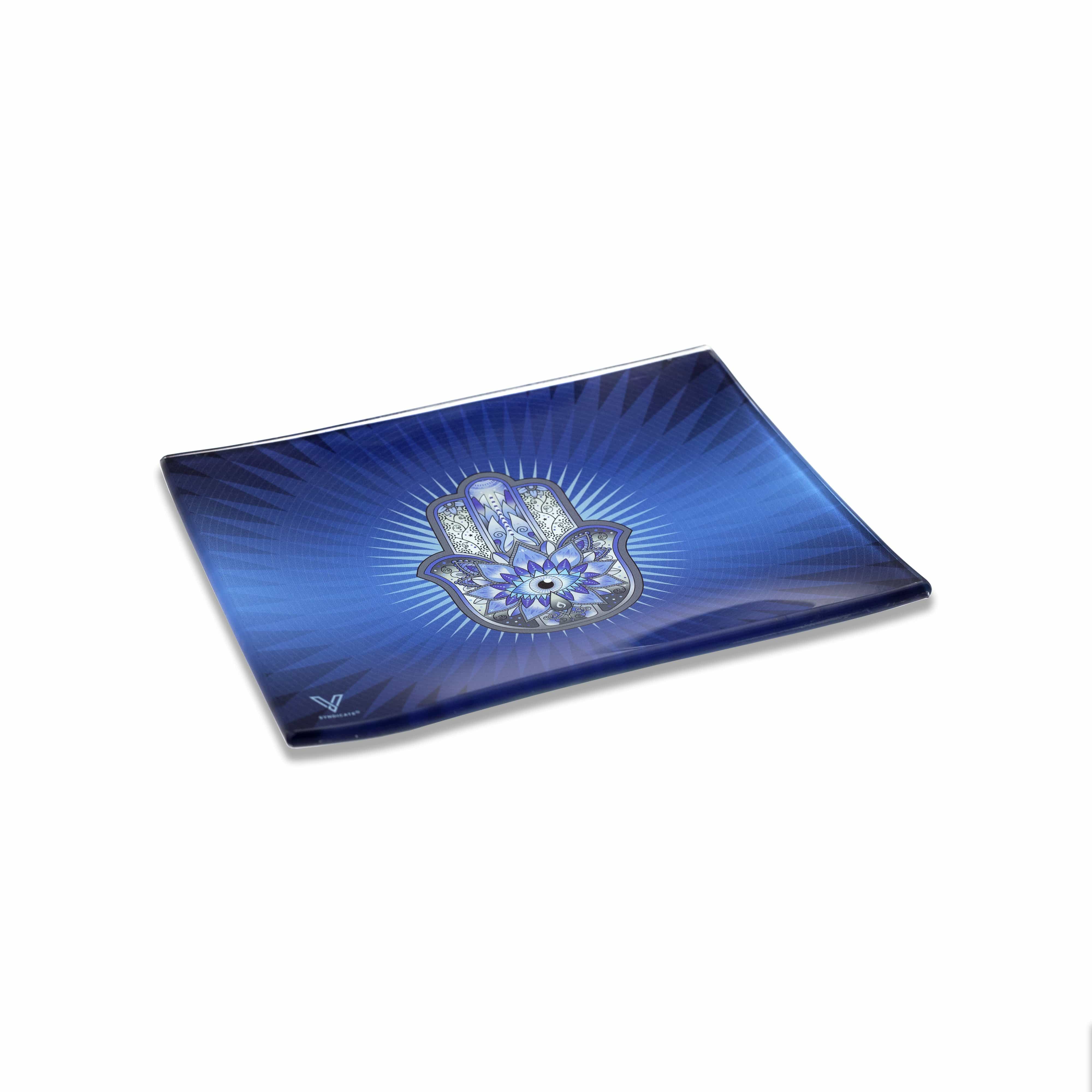 v-syndicate-glass-rollin-tray-hamsa-blue-glastablett-medium image 2