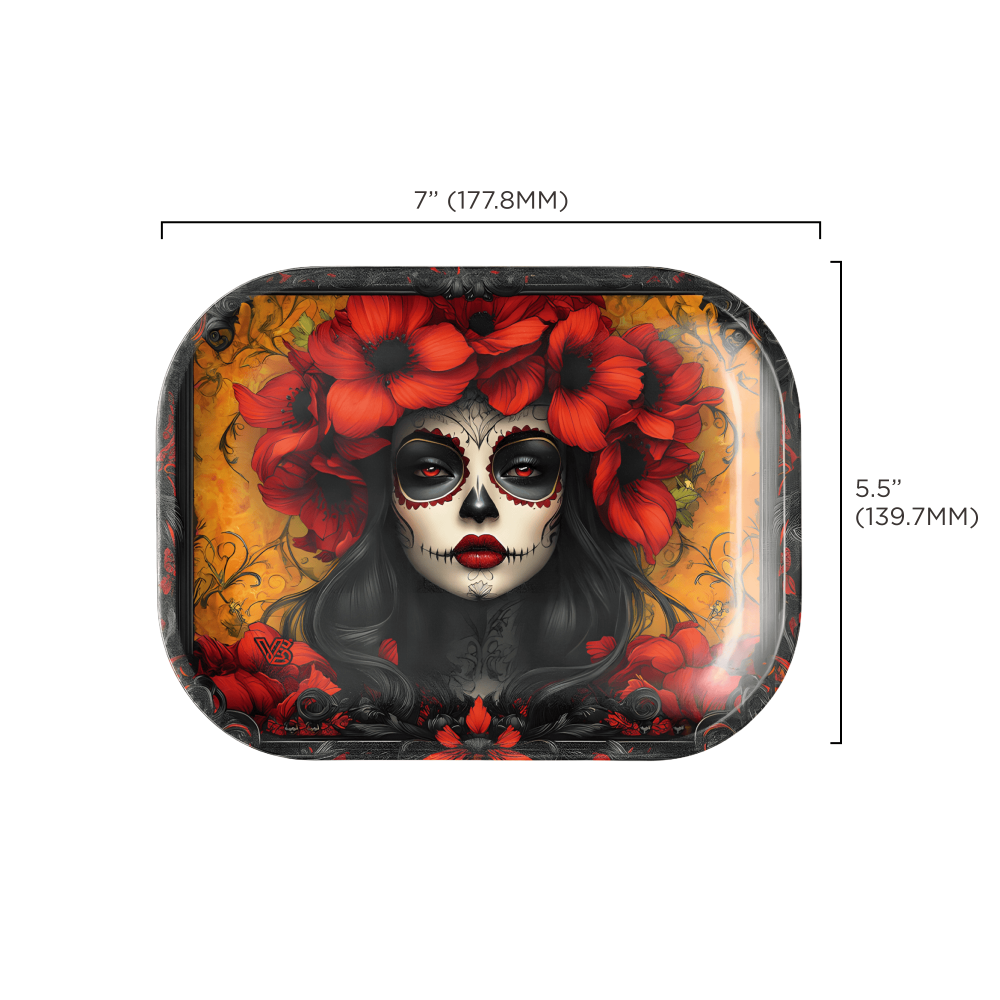 v-syndicate-metal-rollin-tray-calavera-small-drehtablett-metall image 2