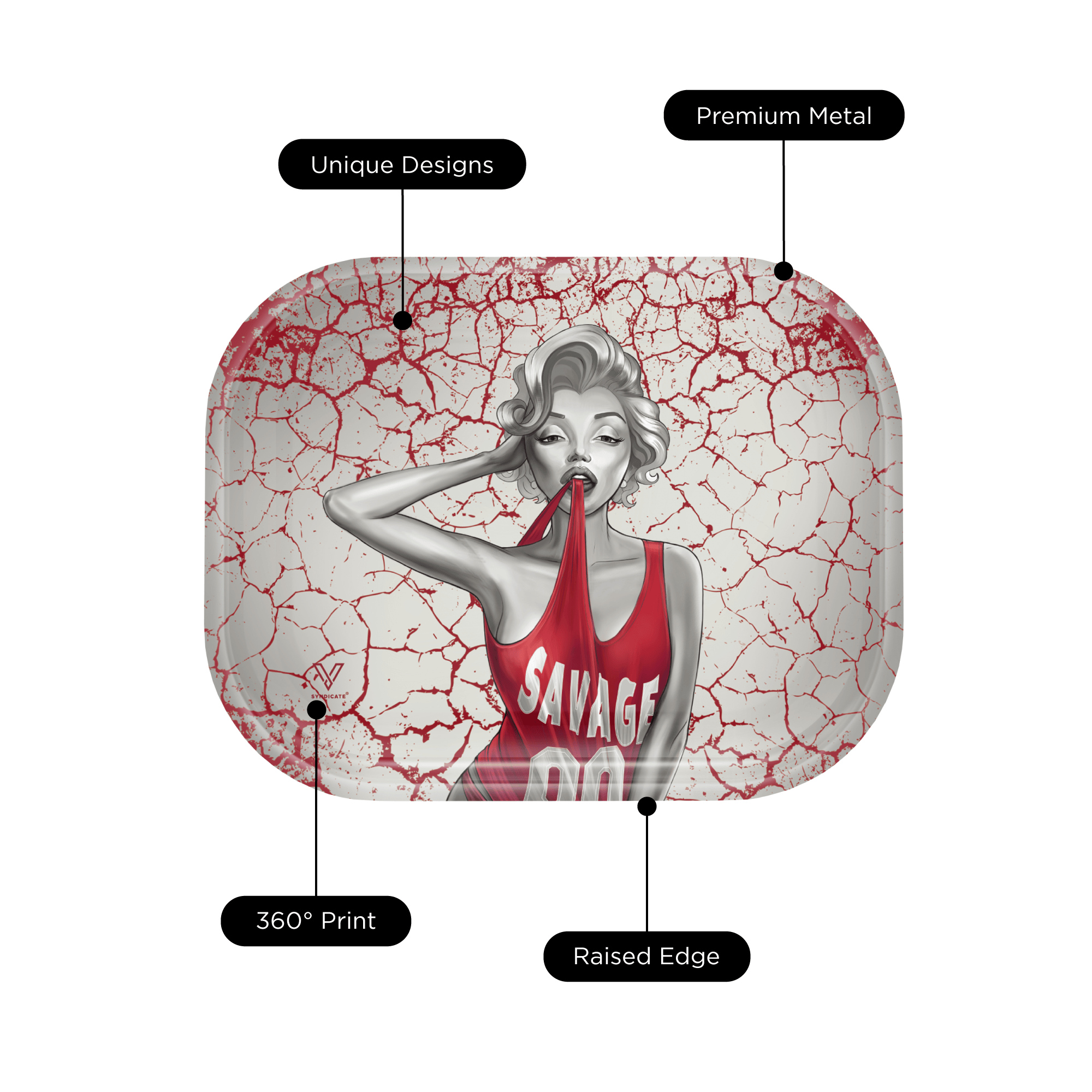 v-syndicate-metal-rollin-tray-dank-diva-drehtablett-medium-metall image 3