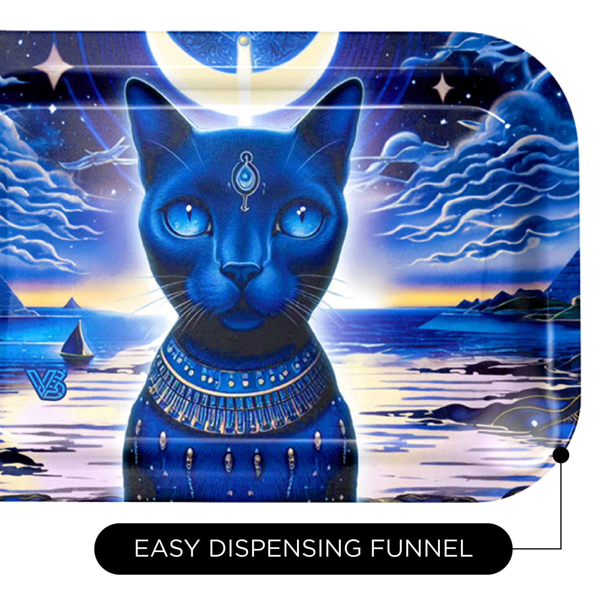 v-syndicate-duotray-feline-pharaoh-rolling-tray-2-in-1 image 5