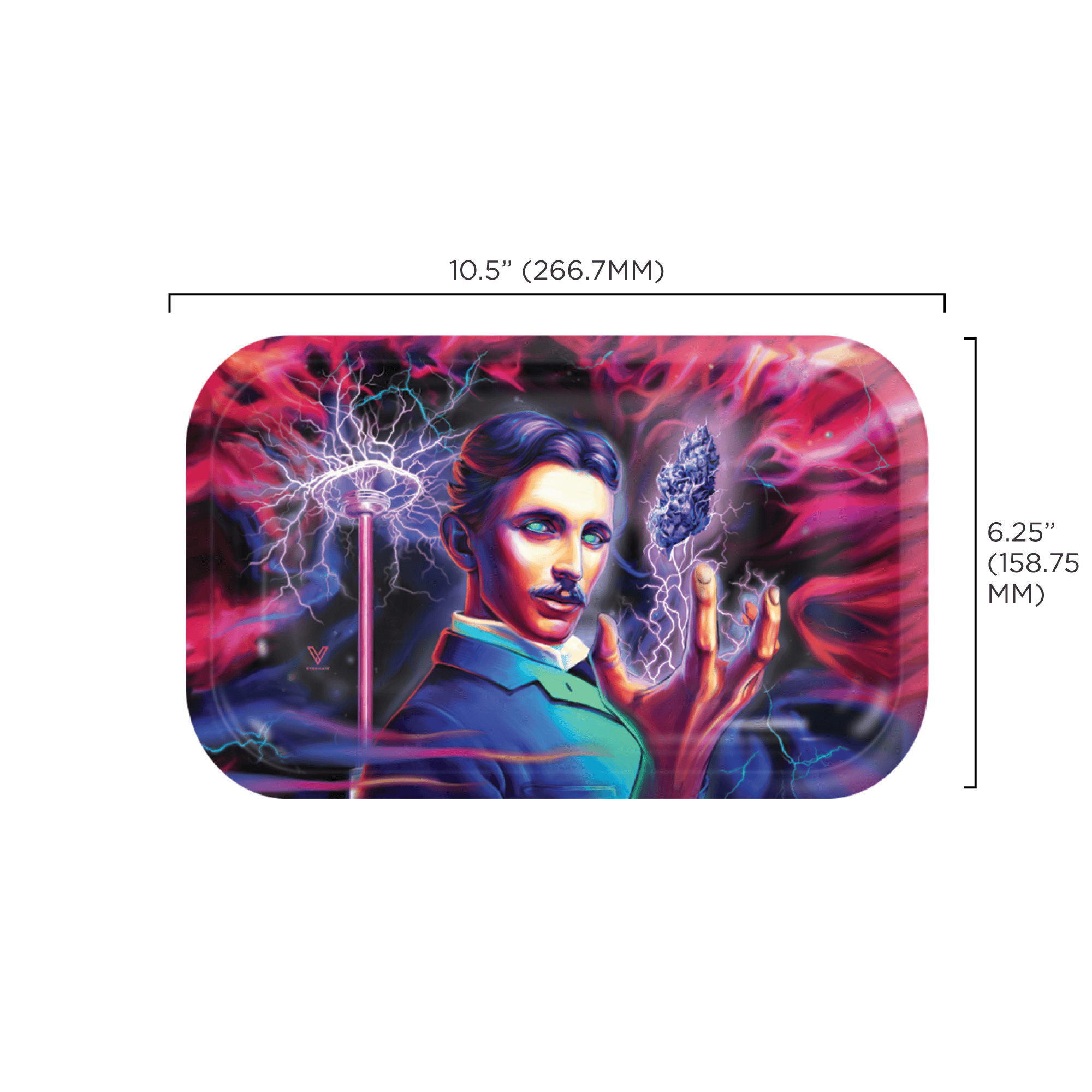 v-syndicate-metal-rollin-tray-high-voltage-drehtablett-small image 5