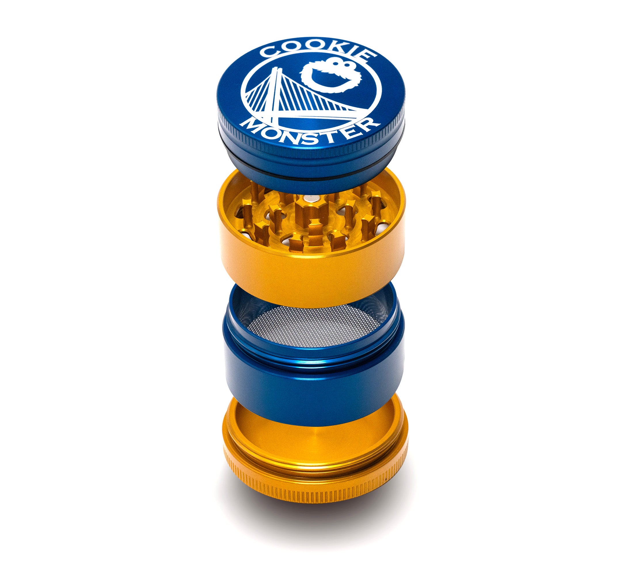 santa-cruz-shredder-signature-cookies-grinder-4-teilig-blau-gold image 1