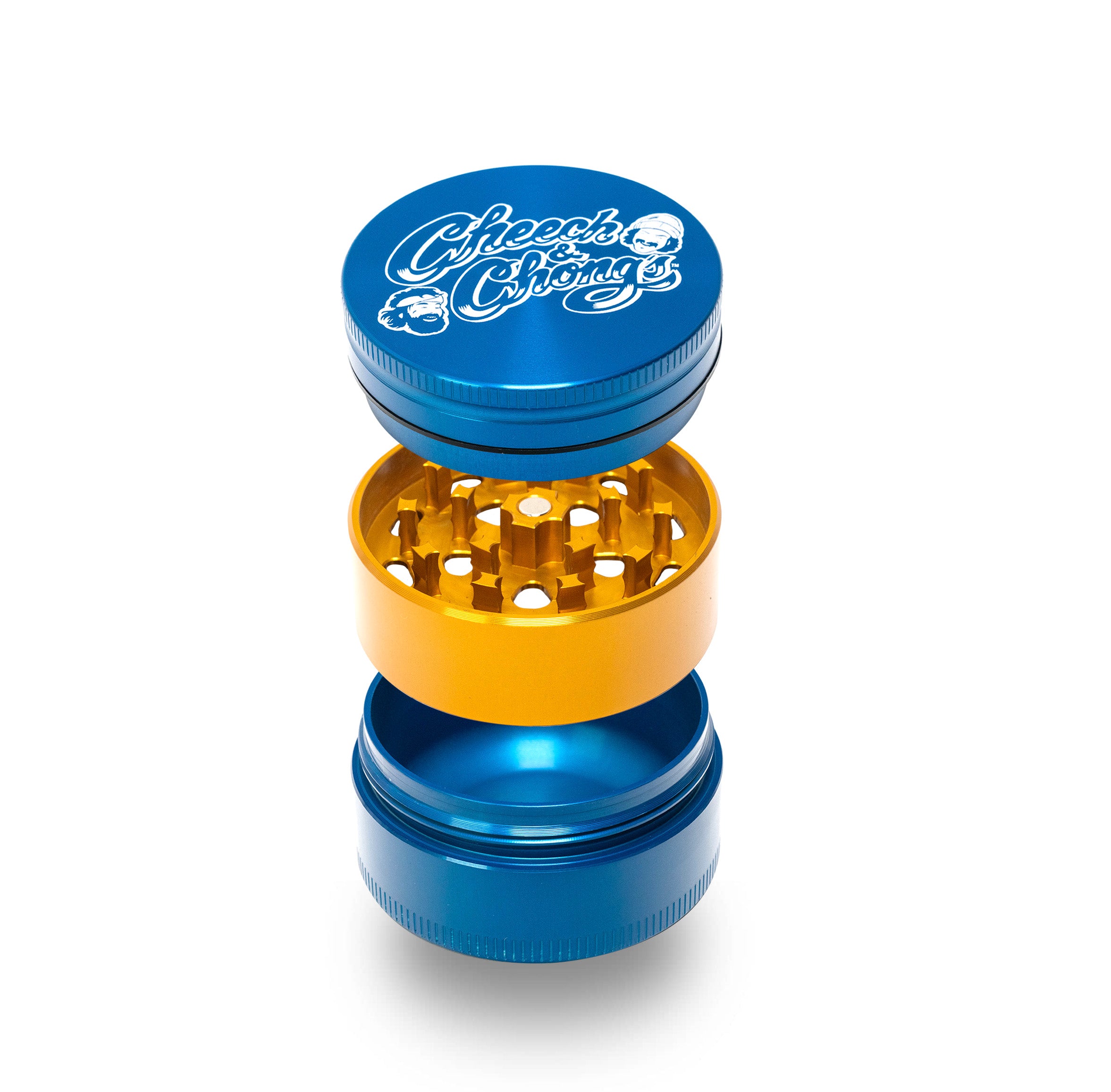 santa-cruz-shredder-cheech-chong-grinder-3-teilig-medium-blau-gold image 1
