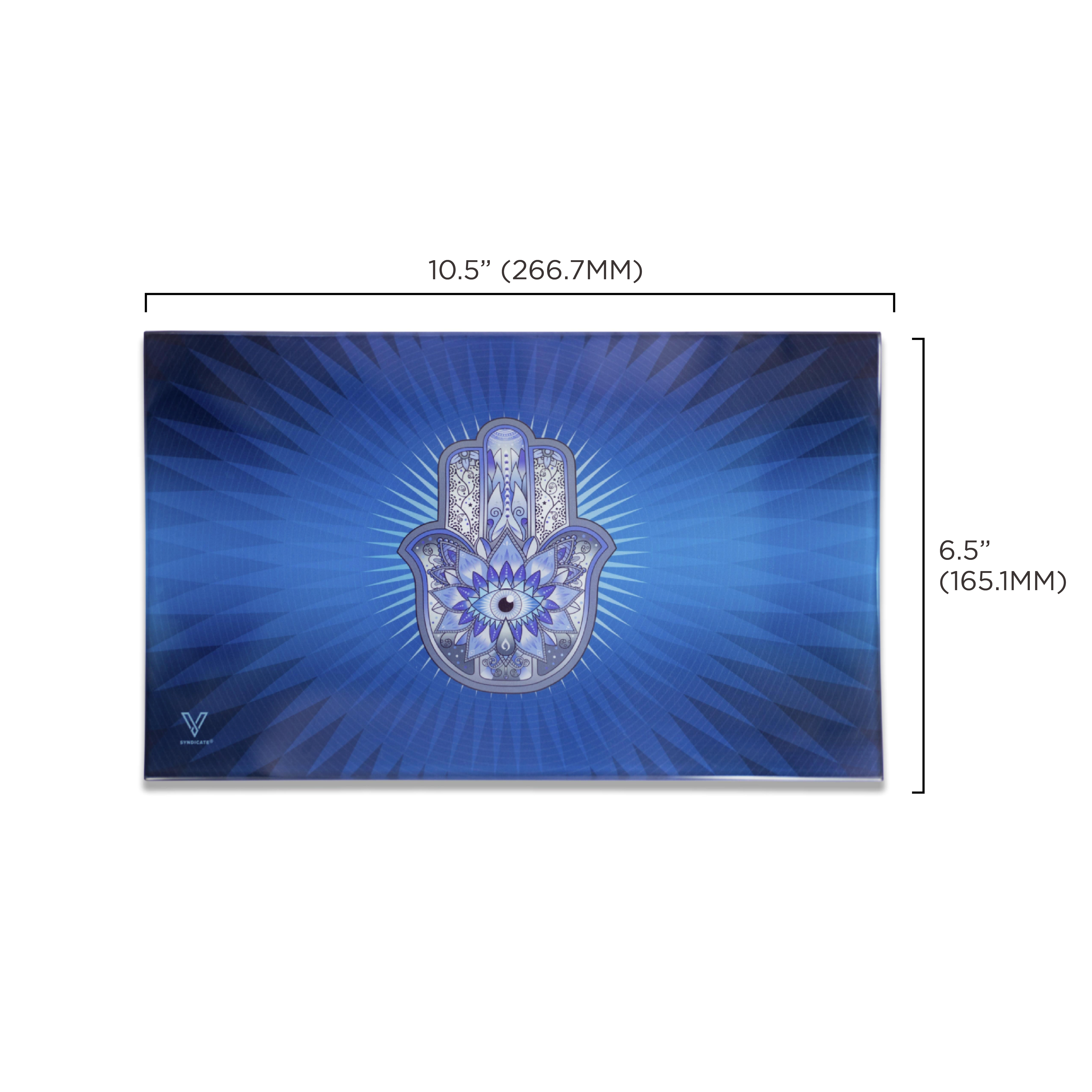 v-syndicate-glass-rollin-tray-hamsa-blue-glastablett-medium image 8