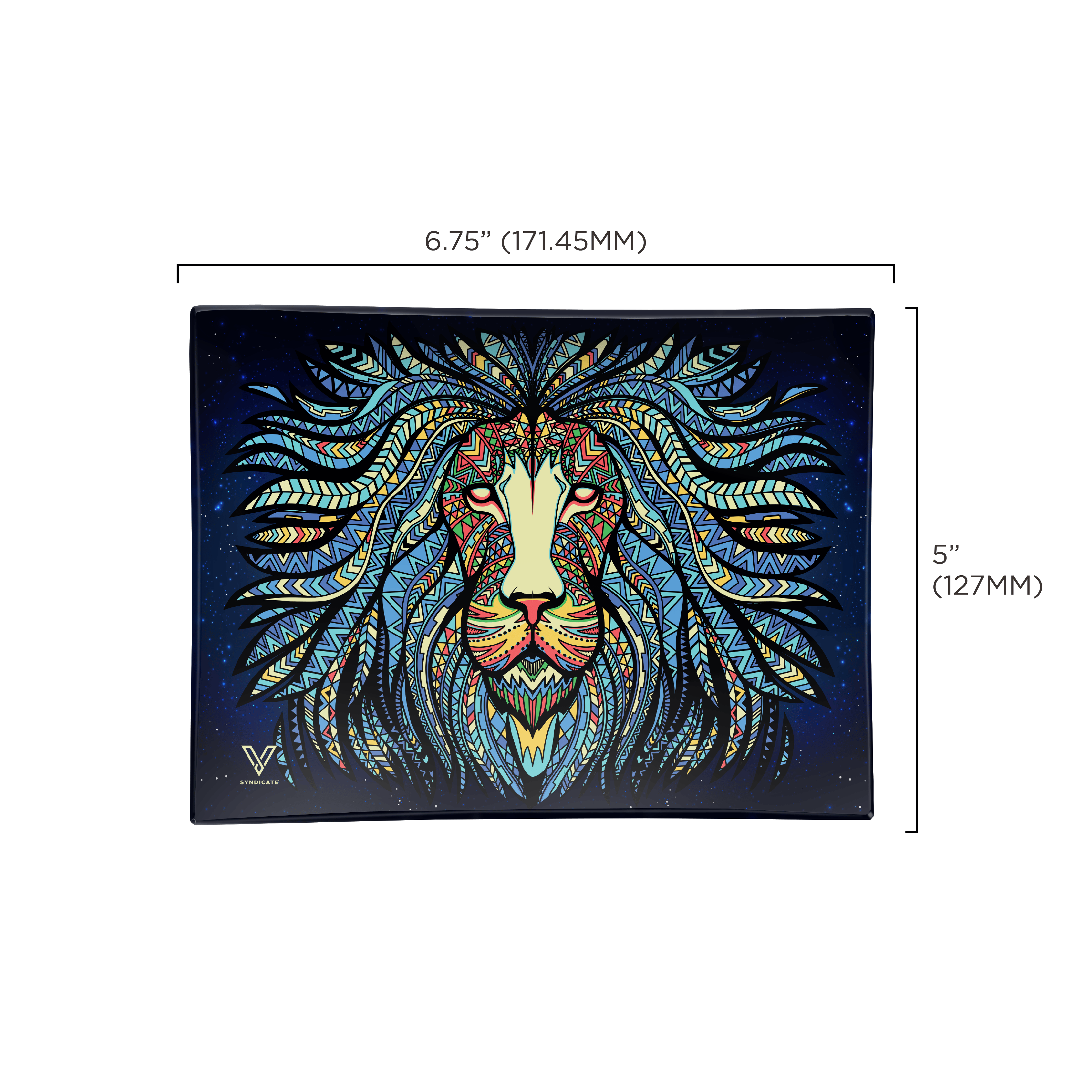 v-syndicate-glass-rollin-tray-tribal-lion-glastablett-small image 2