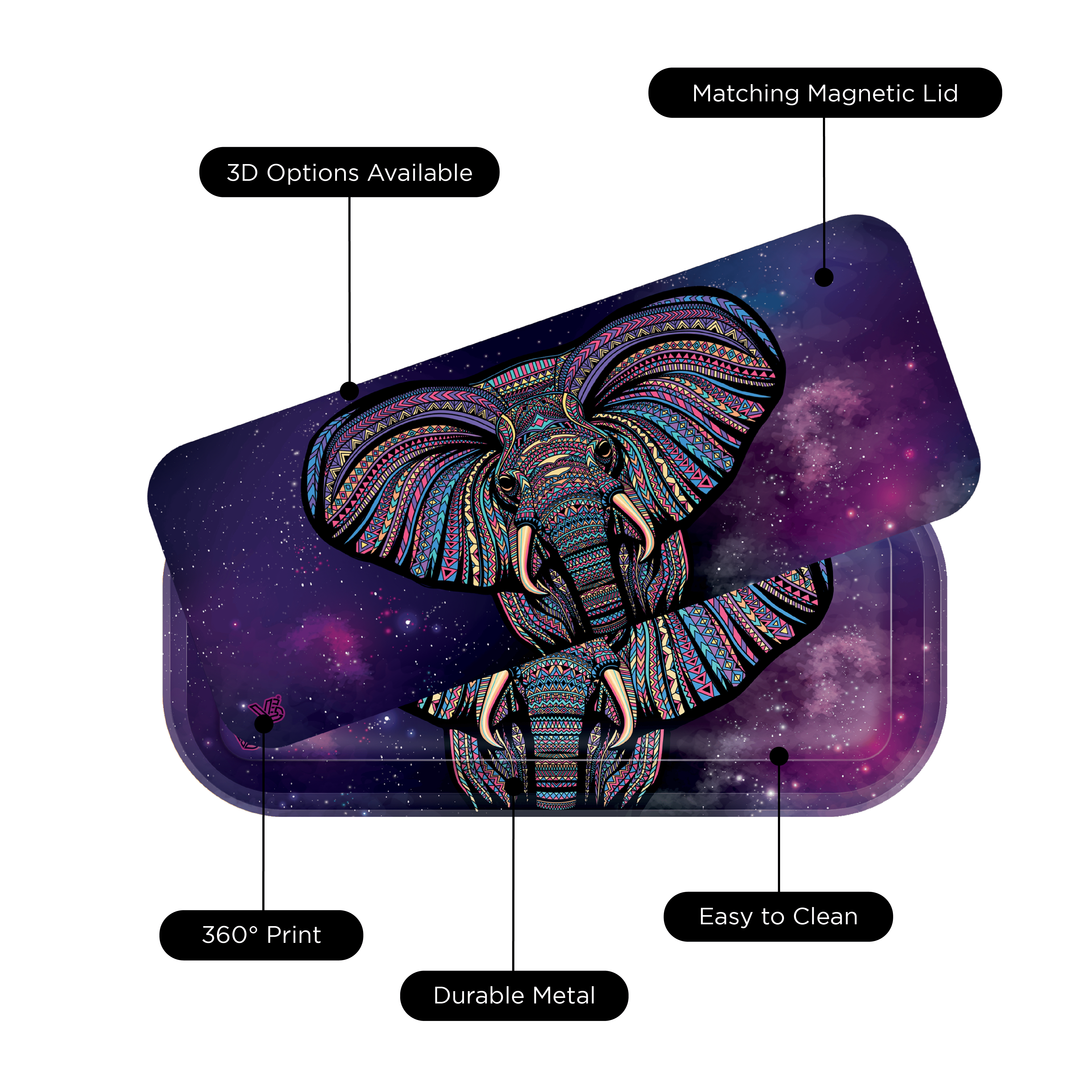 v-syndicate-elephant-3d-roll-n-go-tray-small-metall-mit-deckel image 3