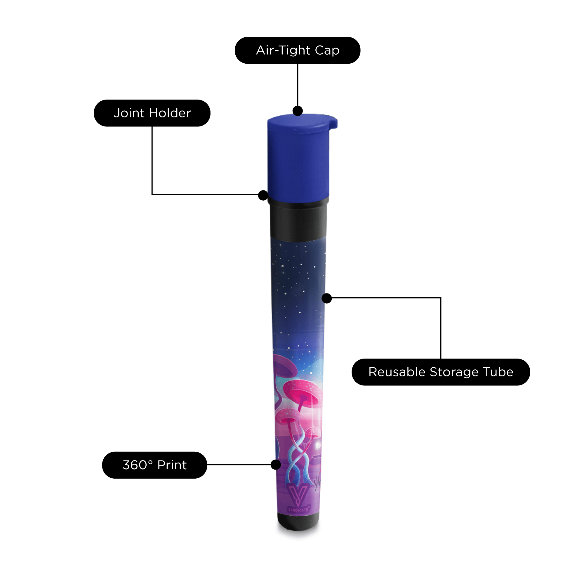 v-syndicate-stash-cap-space-mushroom-joint-h-lle-tube image 3