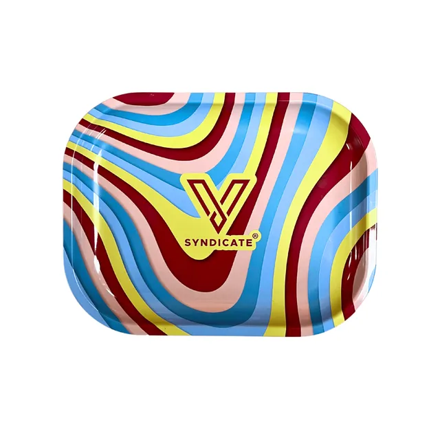 v-syndicate-metal-rollin-tray-melted-maroon-drehtablett-small image 1