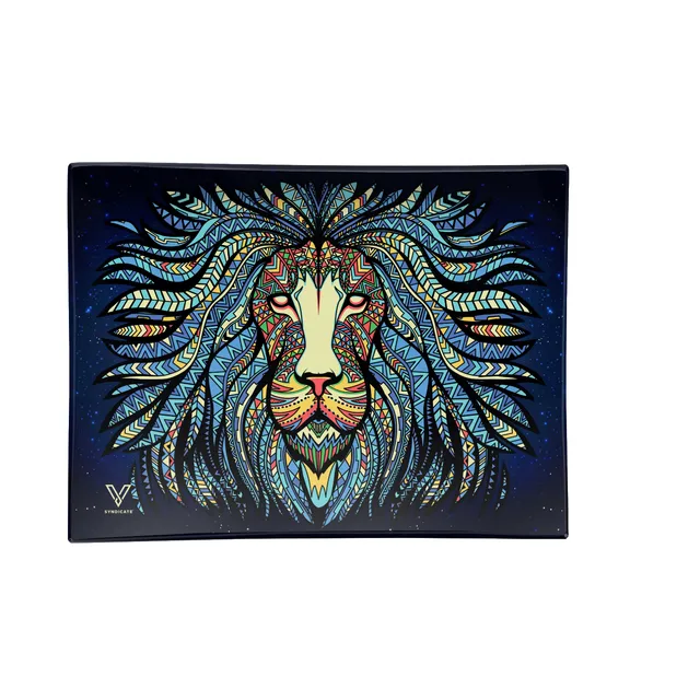 v-syndicate-glass-rollin-tray-tribal-lion-glastablett-small image 1