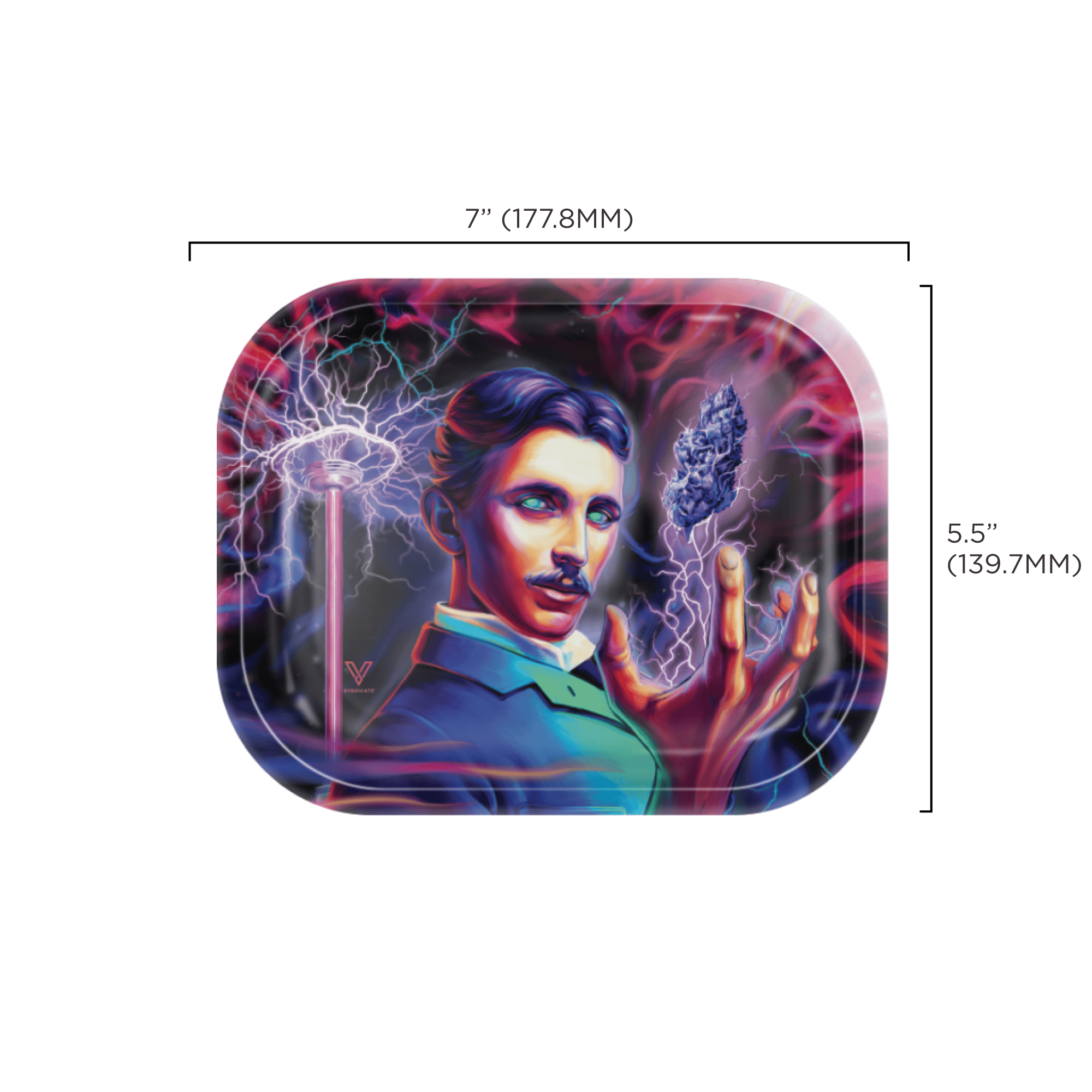 v-syndicate-metal-rollin-tray-high-voltage-drehtablett-small image 2