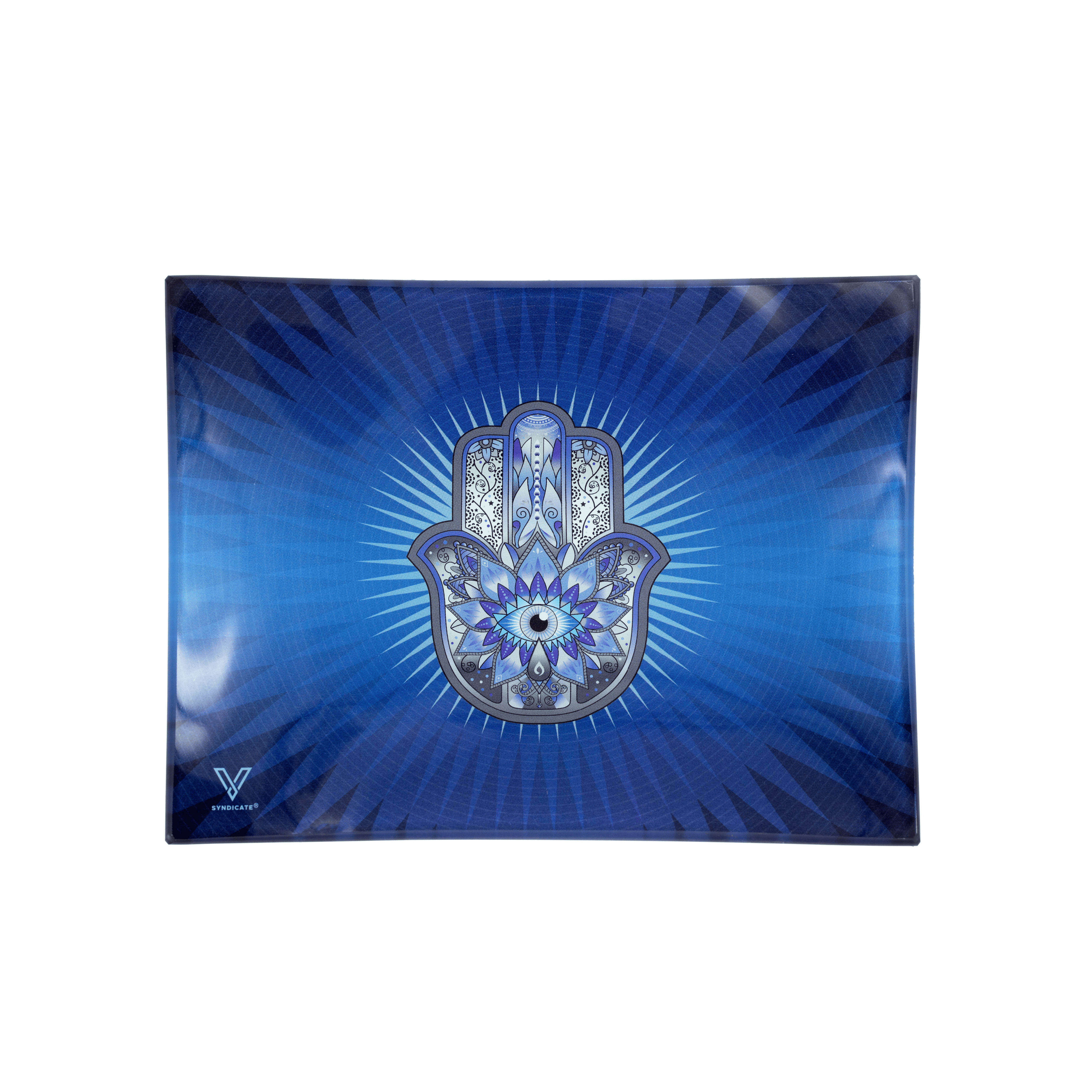 v-syndicate-glass-rollin-tray-hamsa-blue-glastablett-medium image 1