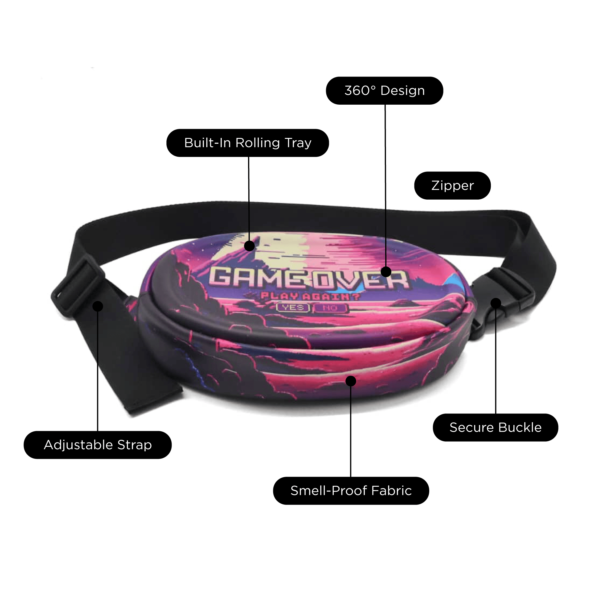 v-syndicate-way-bags-game-over-bauchtasche-mit-drehtablett-geruchsdicht image 4