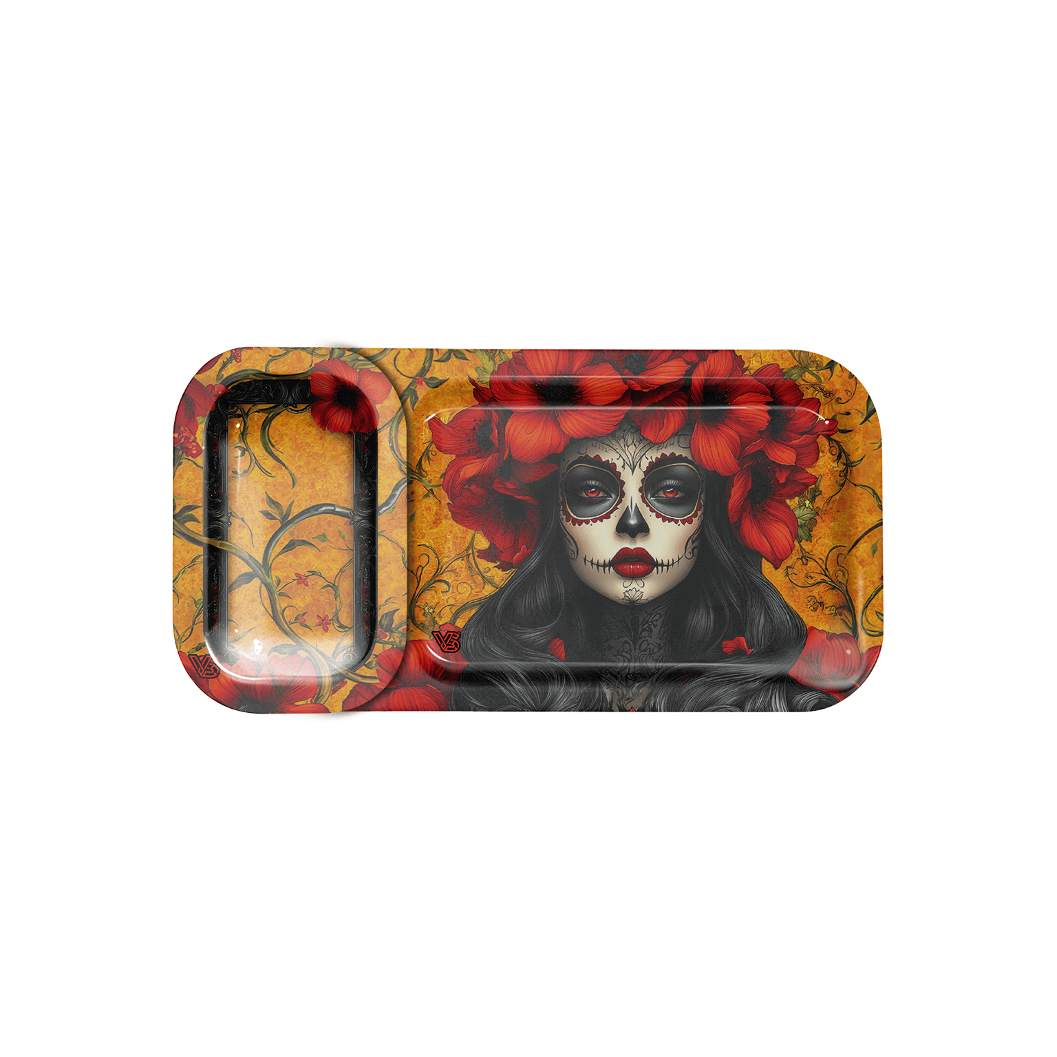 v-syndicate-duotray-calavera-drehtablett-metall-mit-aschenbecher image 2