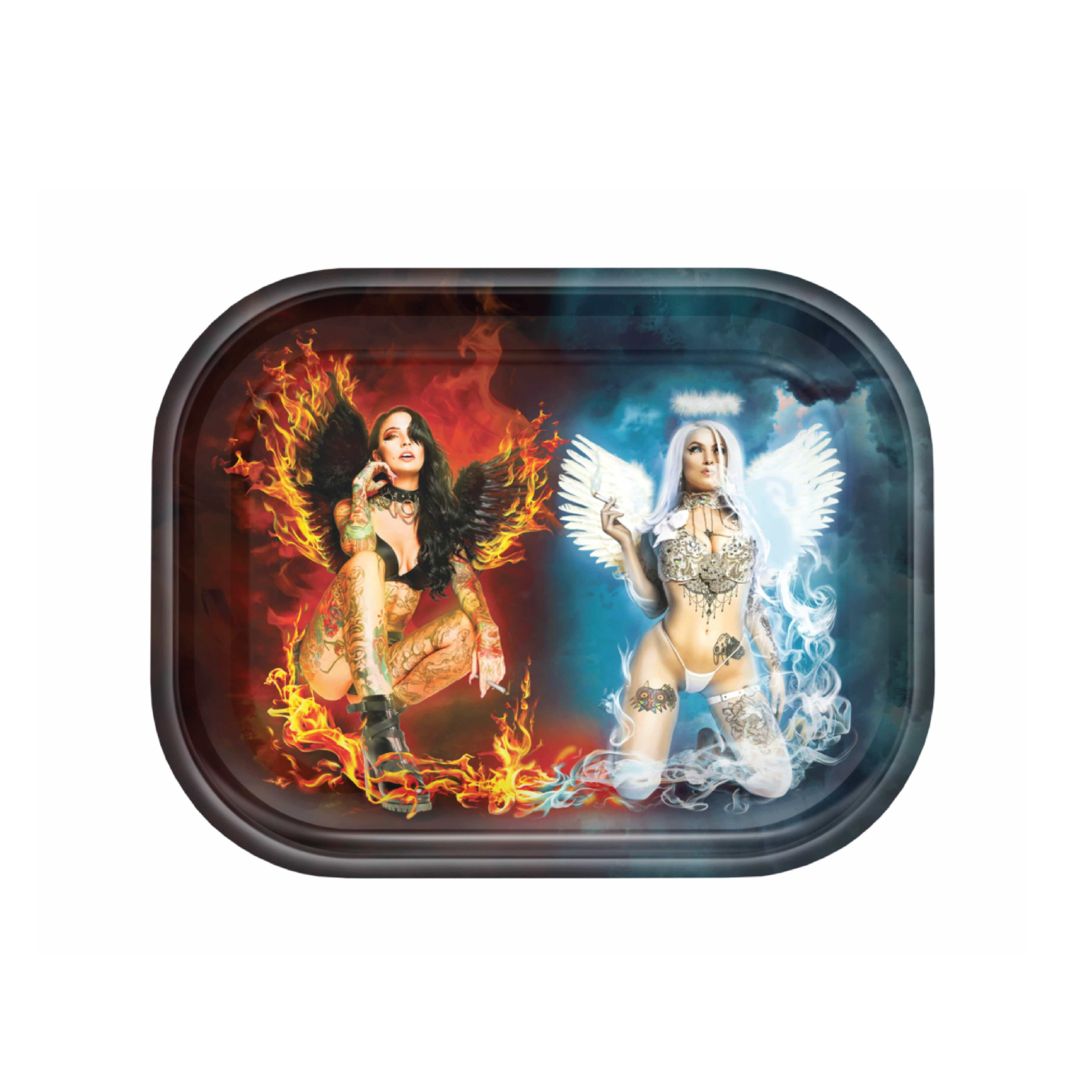 v-syndicate-hybrid-rollin-tray-devil-vs-angel-drehtablett-small-silikonmatte image 2