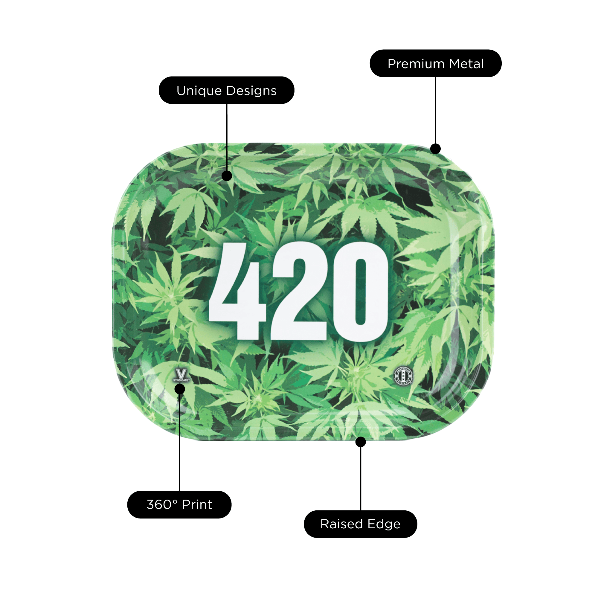 v-syndicate-metal-rollin-tray-420-green-drehtablett-small-metall image 3