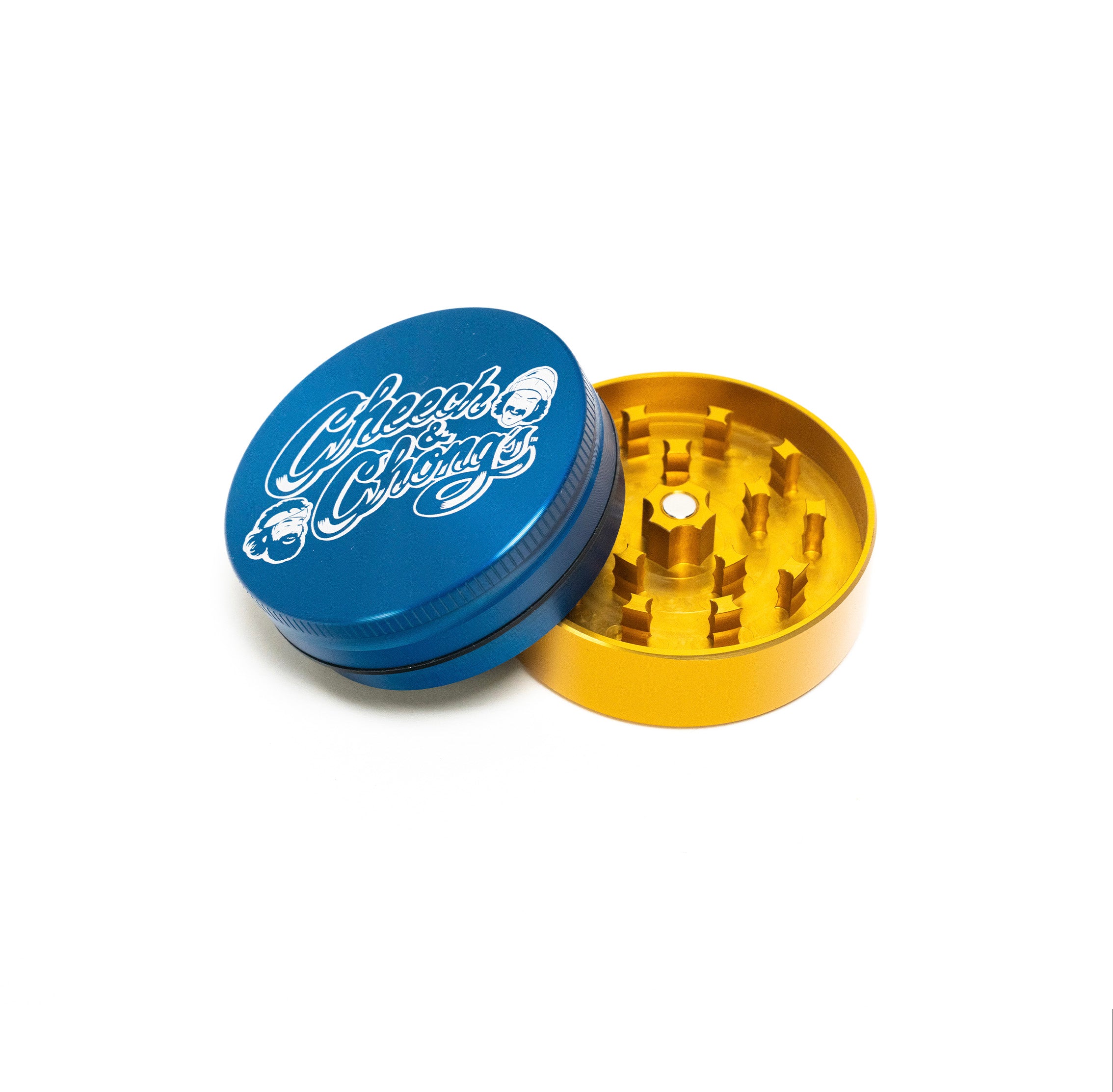 cheech-chong-alu-grinder-2-teilig-medium-blau-gold-kr-uterm-hle image 2