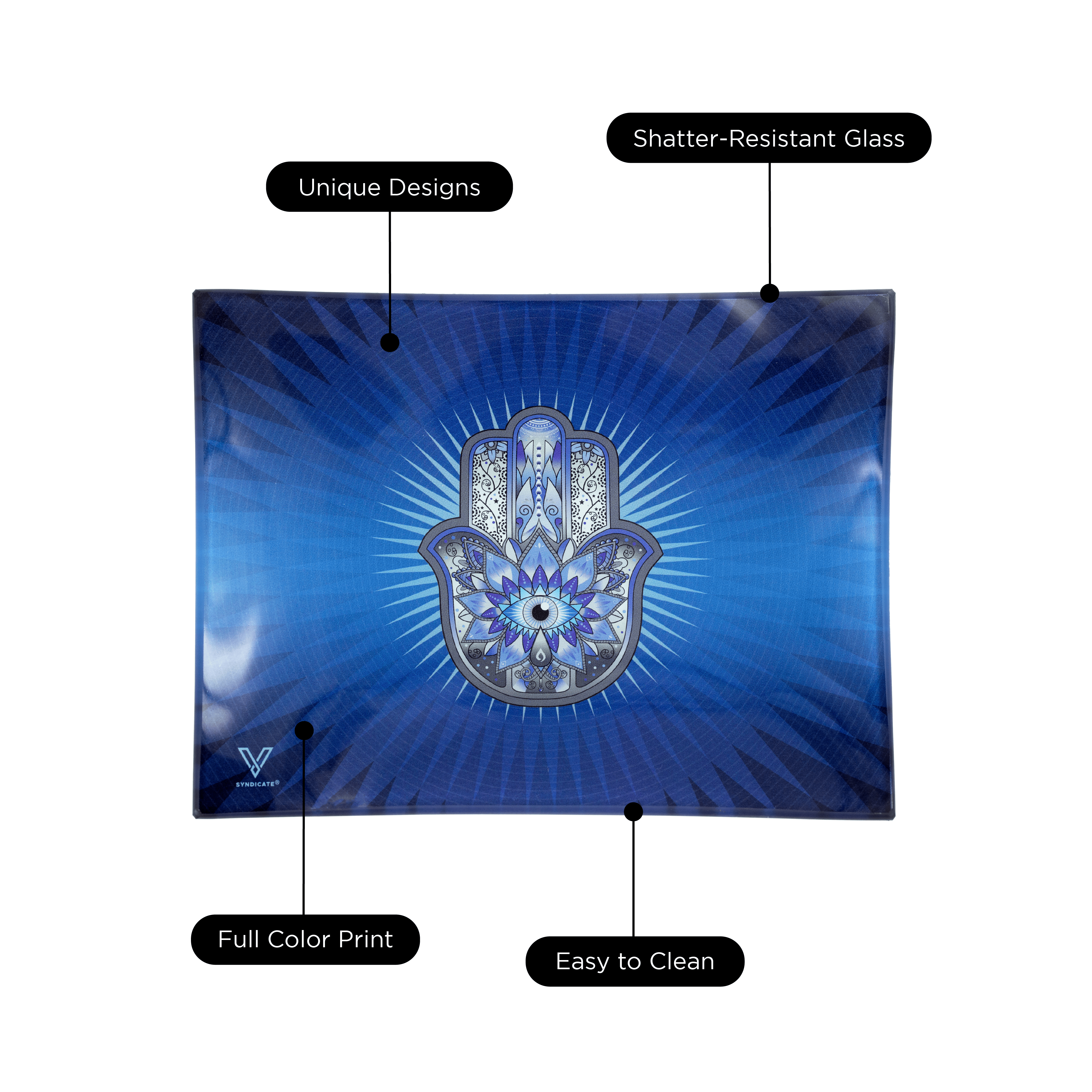 v-syndicate-glass-rollin-tray-hamsa-blue-glastablett-medium image 4