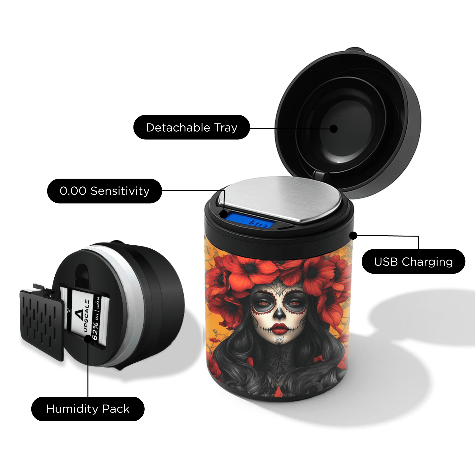 v-syndicate-upscale-calavera-vorratsdose-mit-waage-usb-0-01g image 4