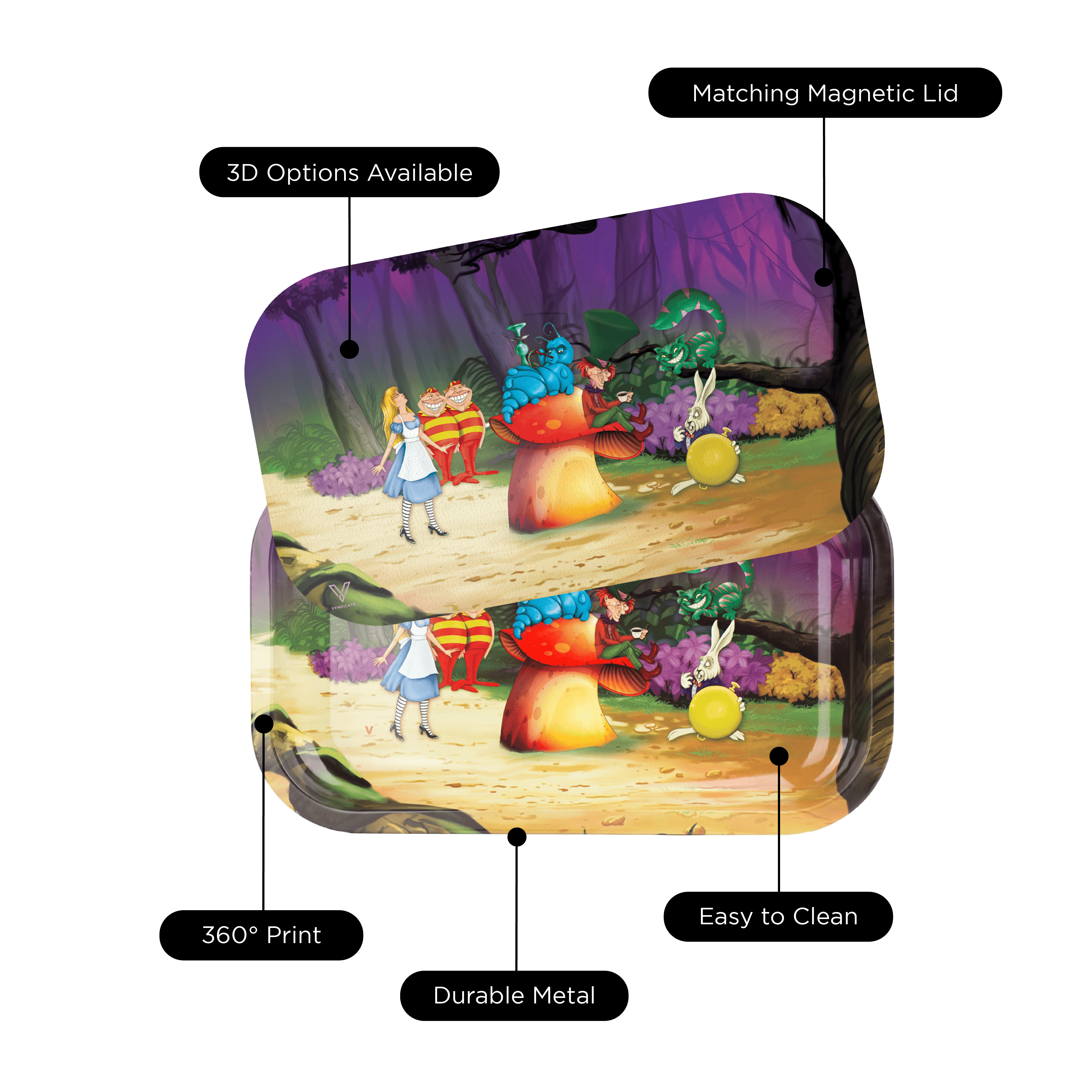 v-syndicate-roll-n-go-alice-mushroom-drehtablett-mit-deckel image 6