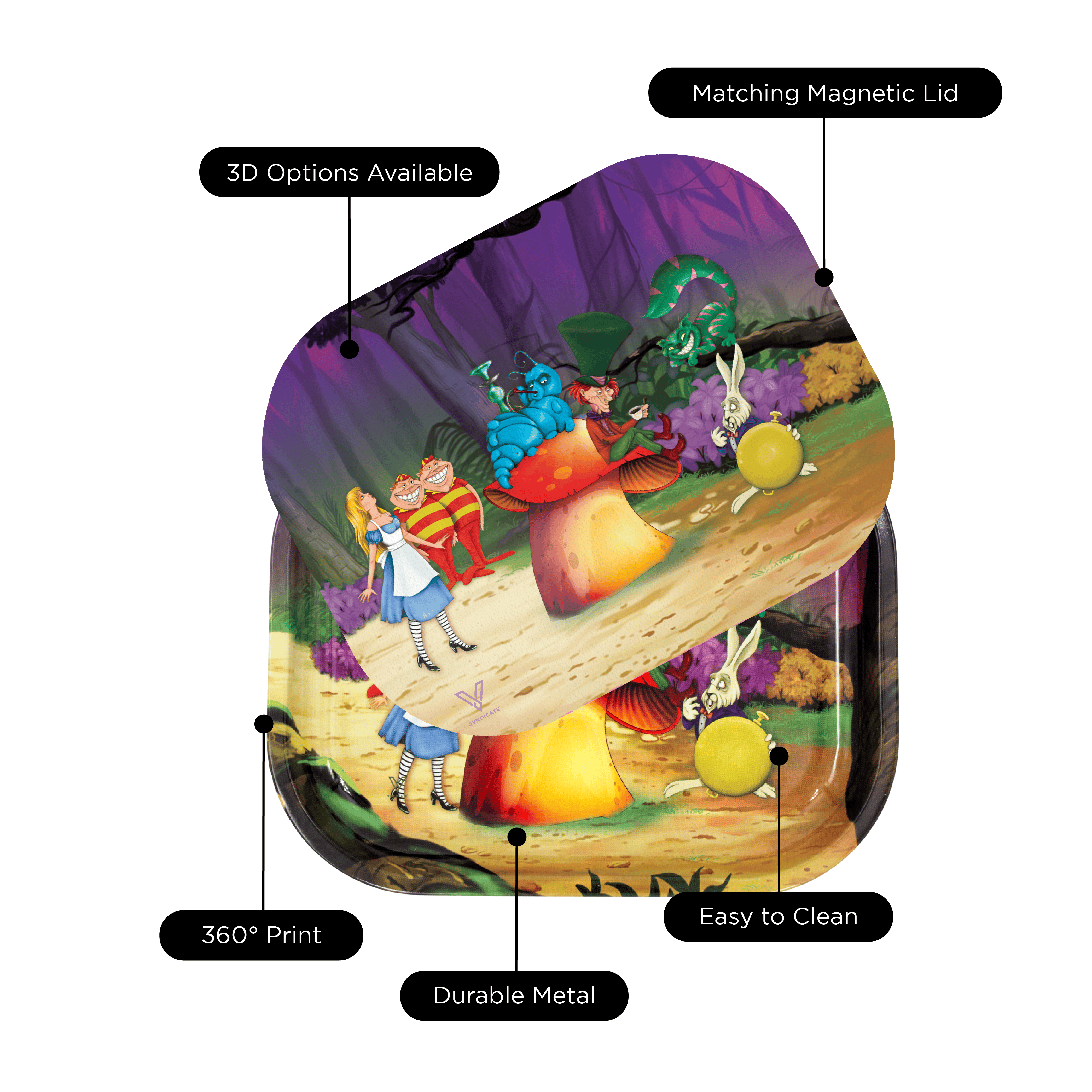 v-syndicate-roll-n-go-alice-mushroom-drehtablett-mit-deckel image 3